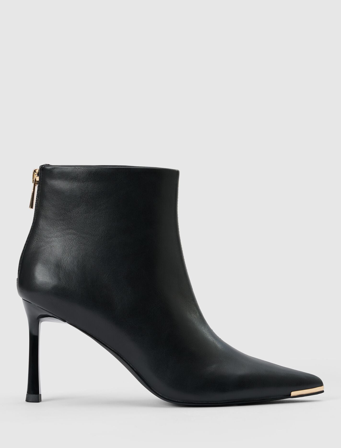 Mandy Metal Inset Heeled Ankle Boot Black Forever New