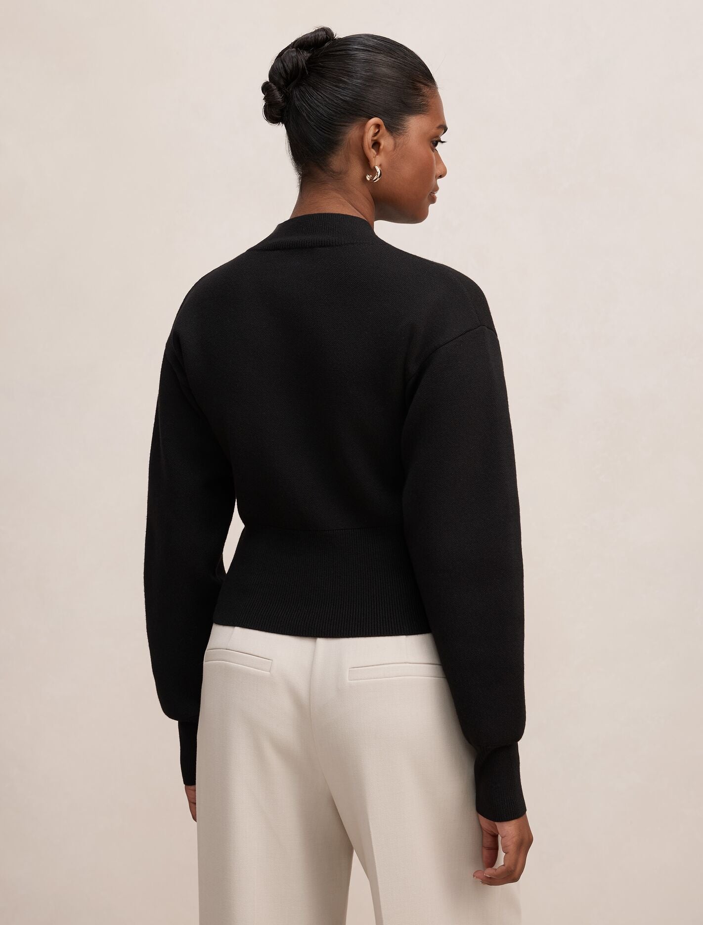 Hanna Petite Zip Knit Jacket Black | Forever New