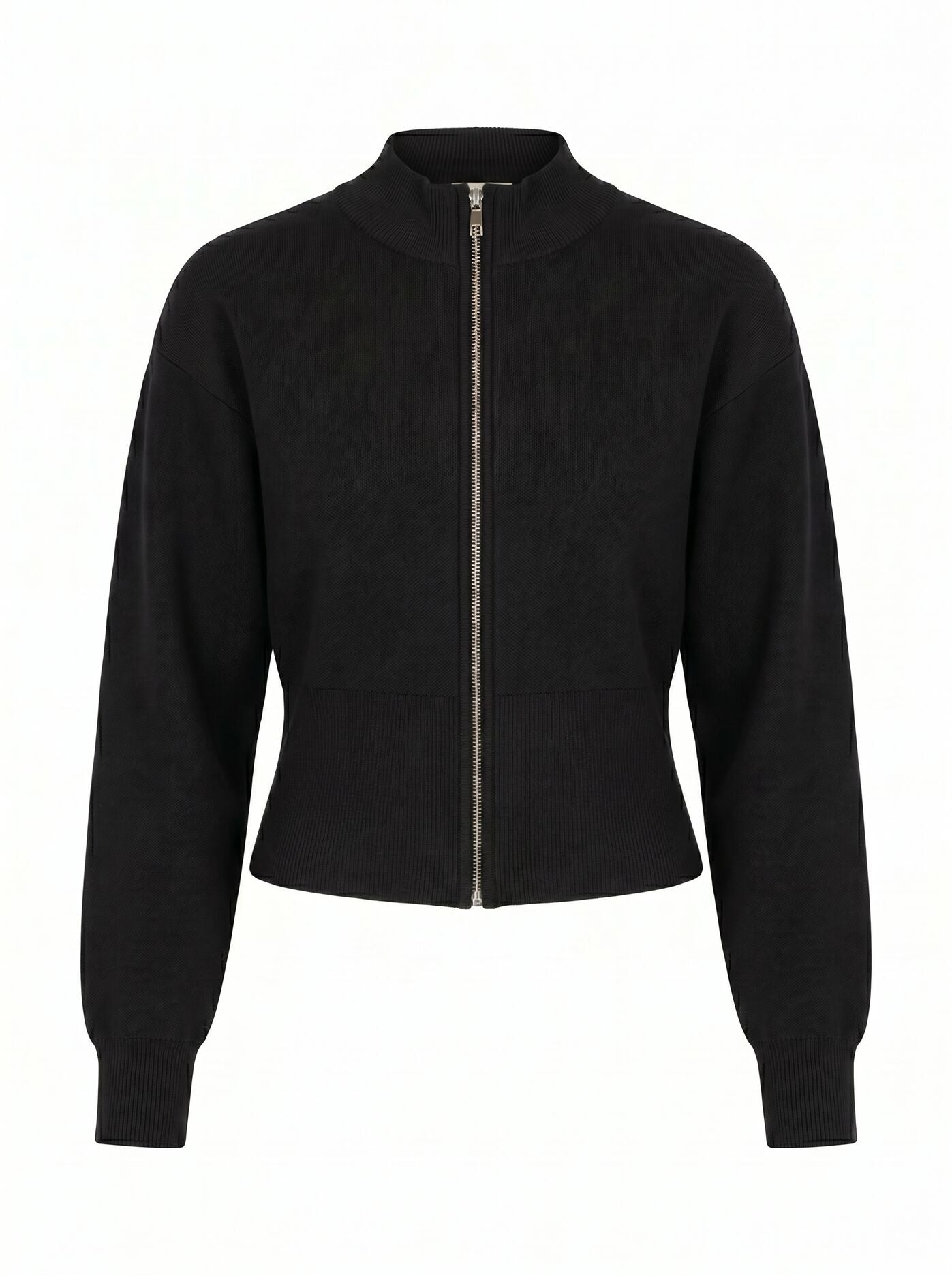 Hanna Petite Zip Knit Jacket Black | Forever New