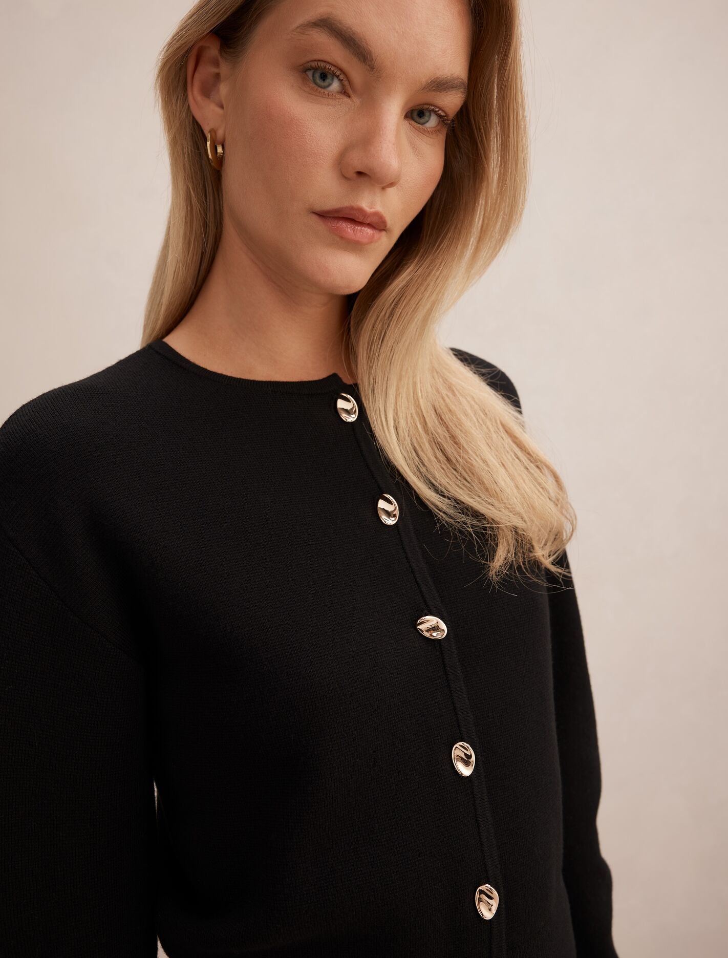 Karla Sculpt Sleeve Cardigan Black Co Ord | Forever New