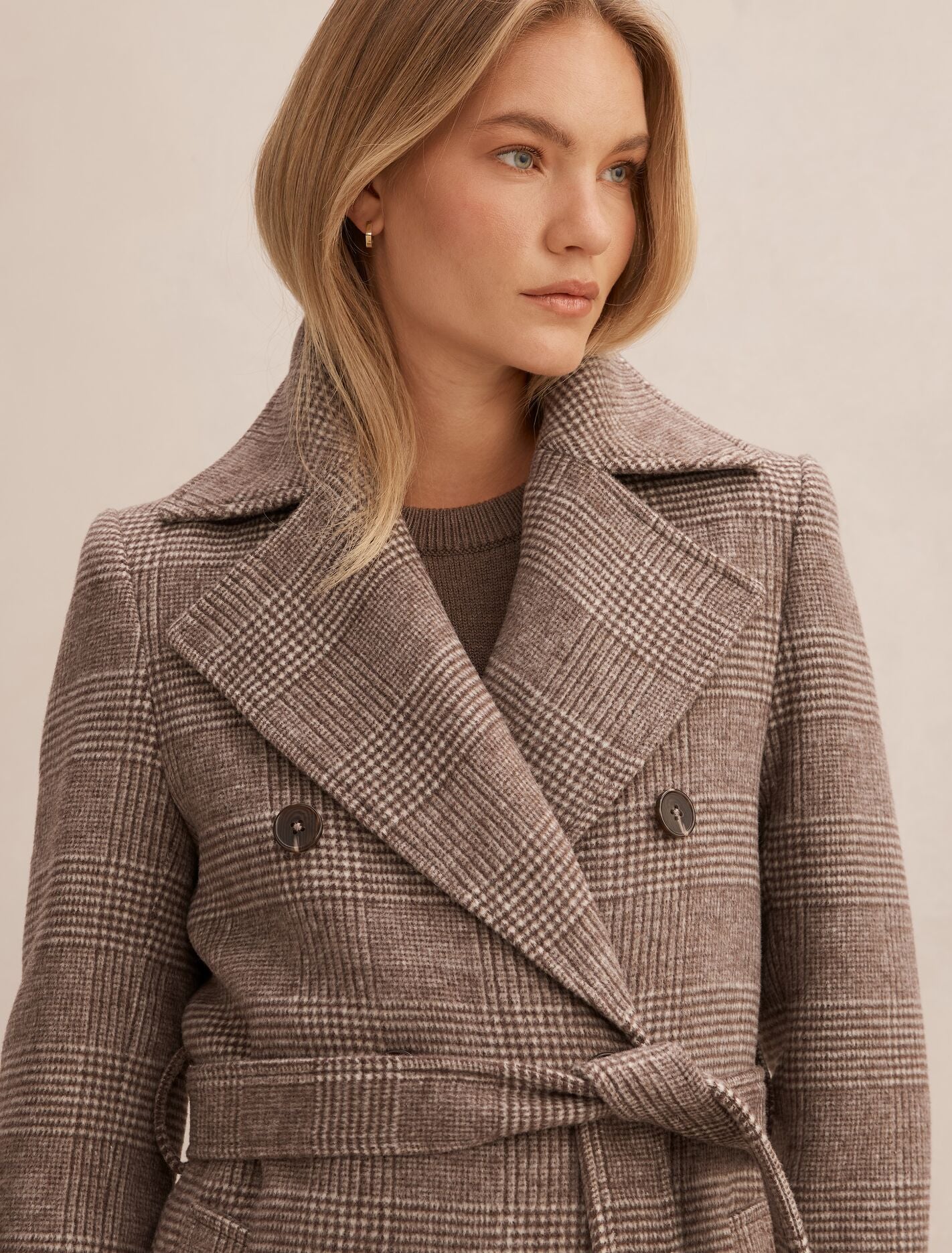 Charlie Check Coat Mid Brown Check Set | Forever New