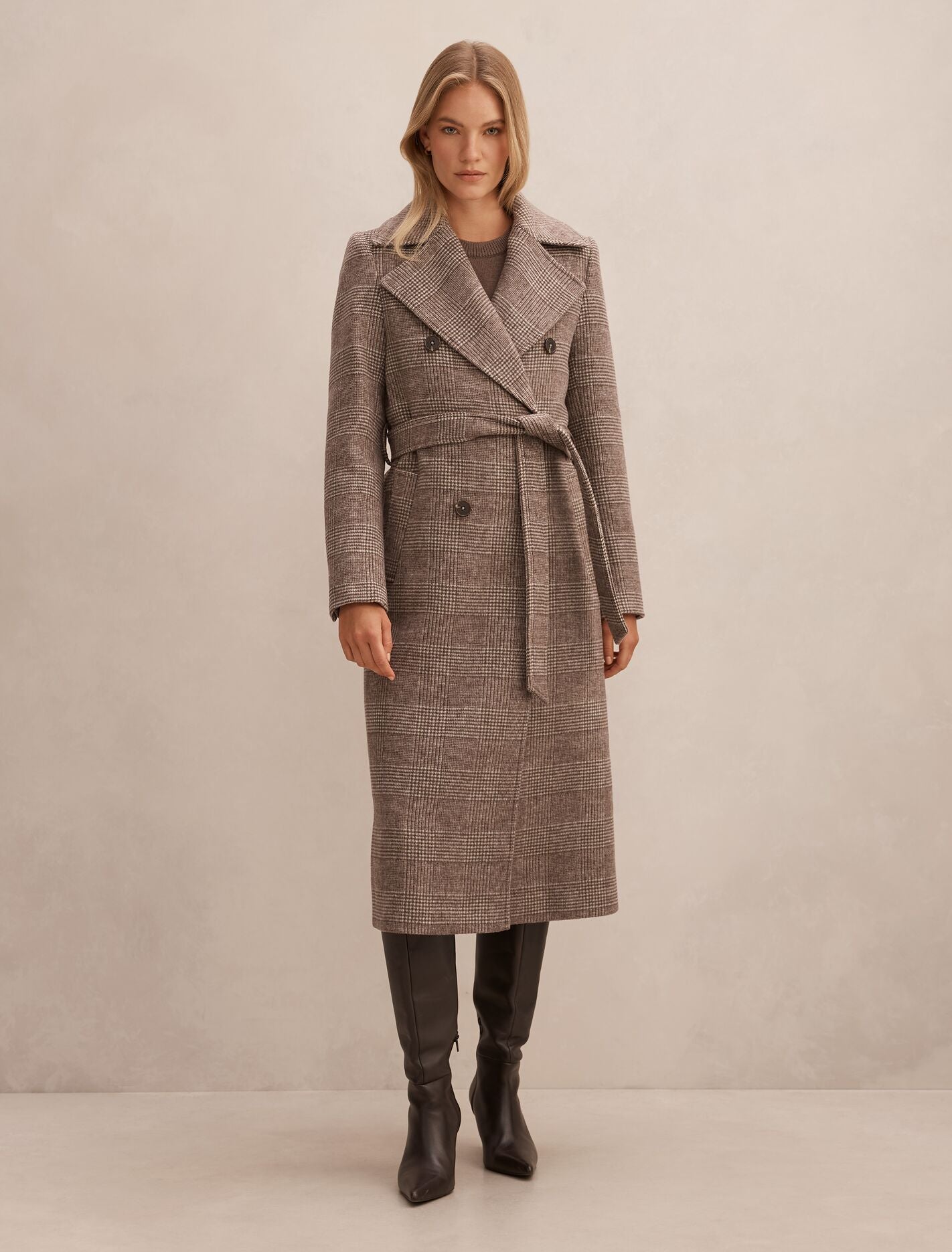 Charlie Check Coat Mid Brown Check Set | Forever New