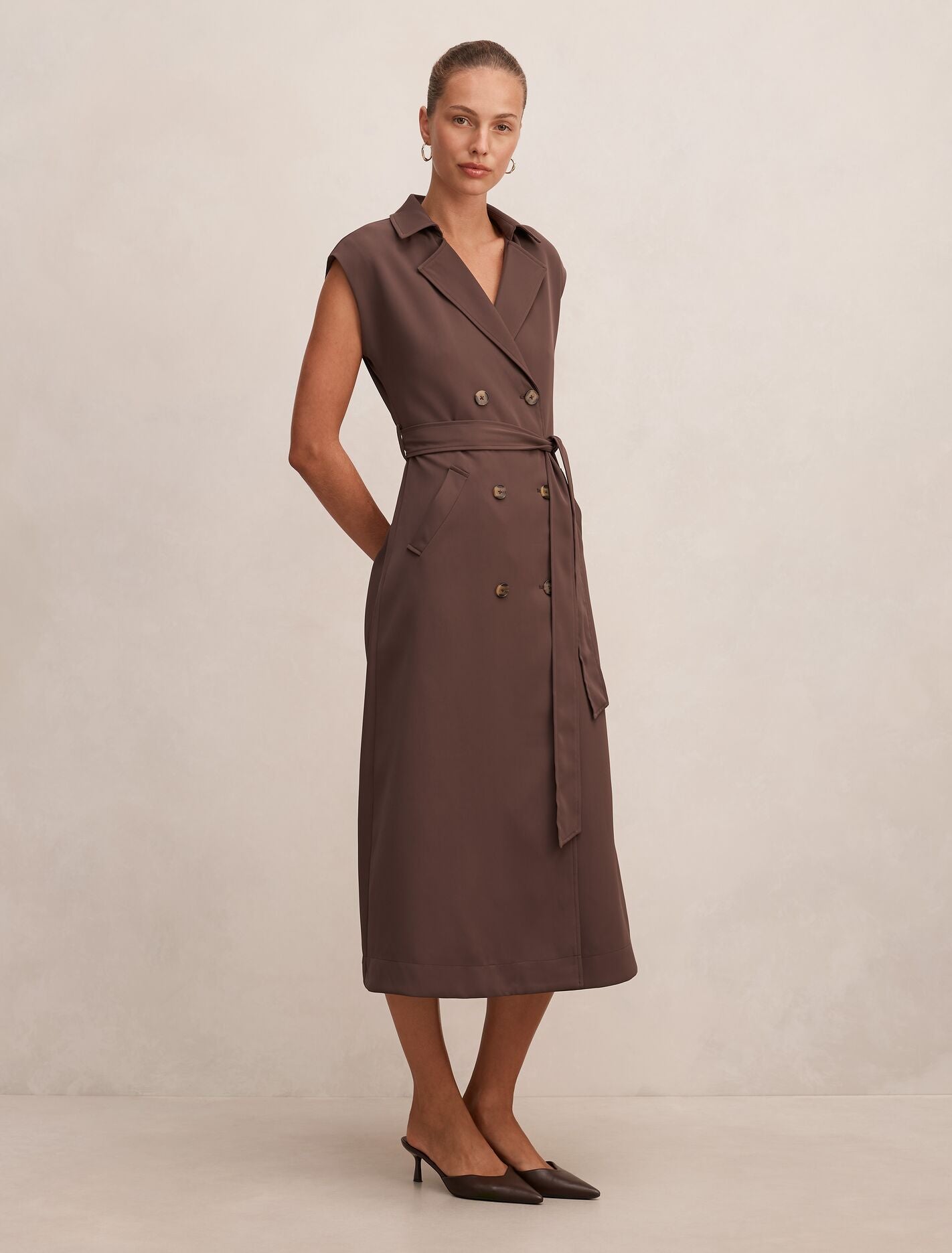 Elsa Sleeveless Trench Midi Dress Forever New