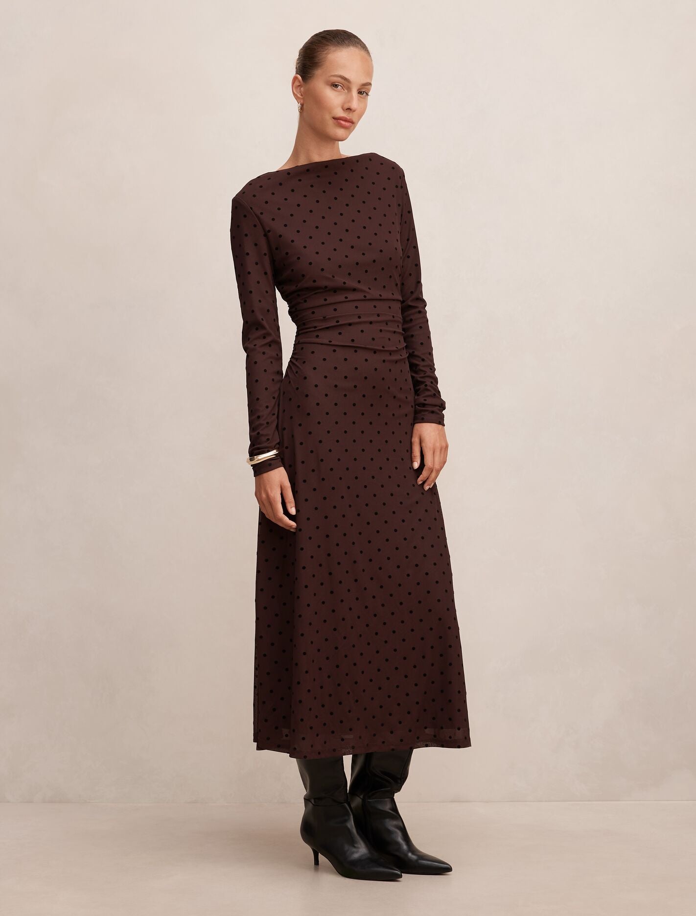 Bonnie Spot Mesh Midi Dress Forever New