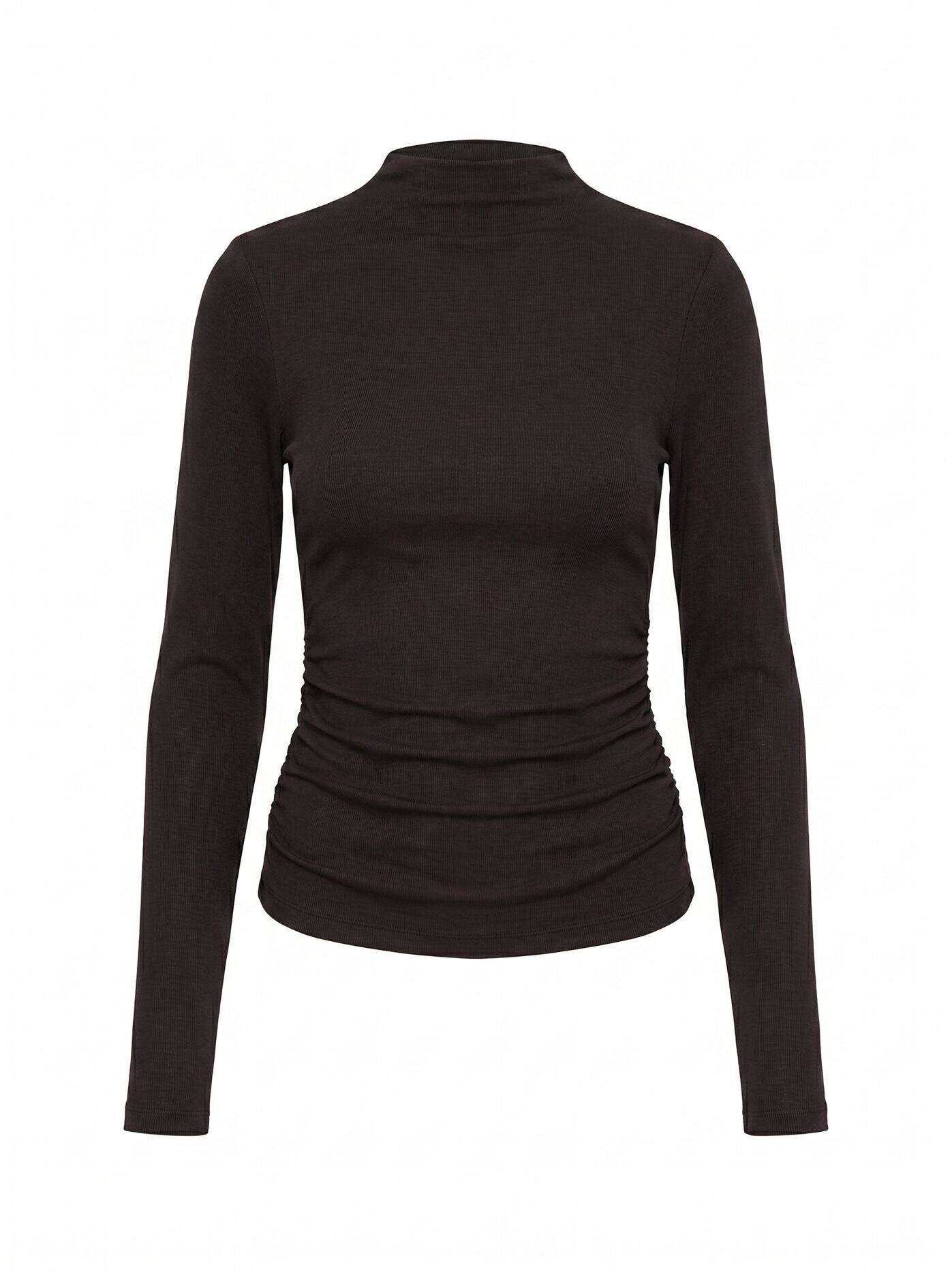 Josette Mock Neck Long Sleeve Top Black | Forever New