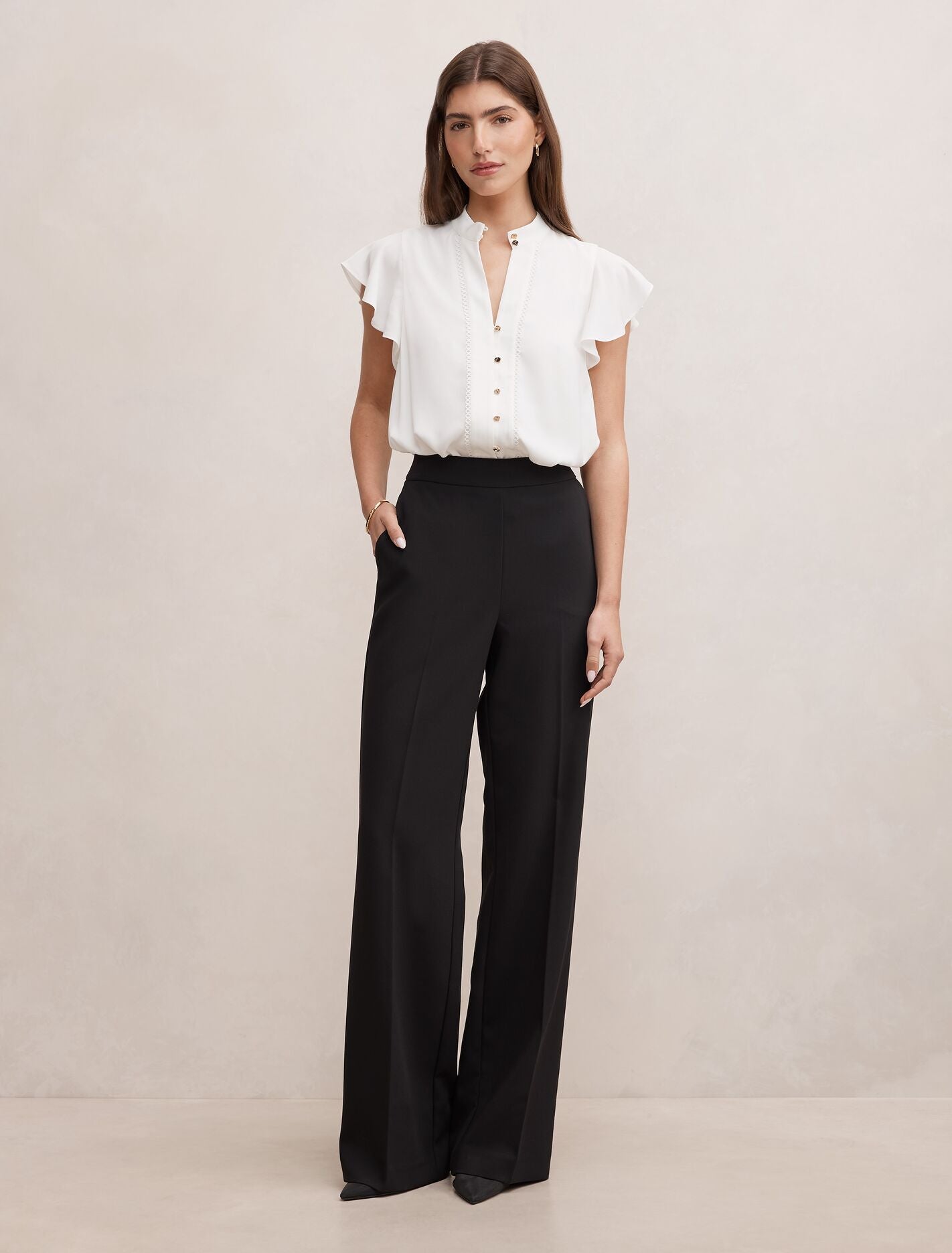 Jennie Flutter Sleeve Blouse Forever New