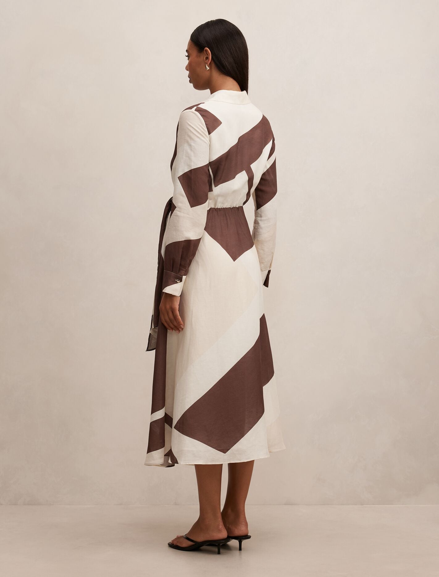 Angelina Long Sleeve Tie Midi Dress