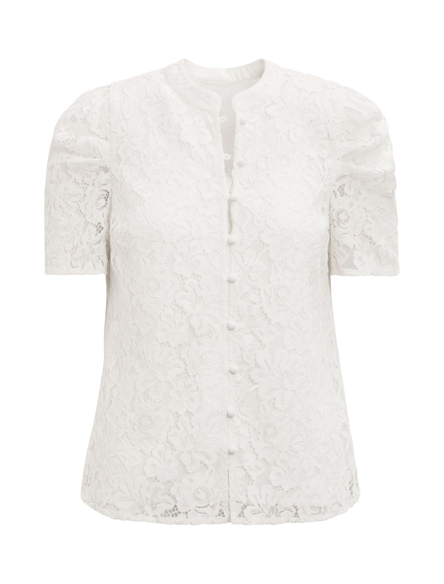 トップス Alline Lace Blouse Herlipto white S Lina Short Sleeve Lace Blouse Porcelain Co-Ord | Forever New