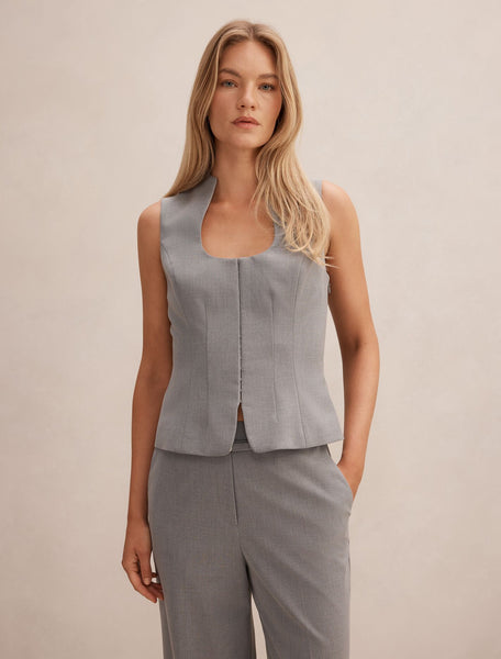 Emerson Hook And Eye Top Grey | Forever New