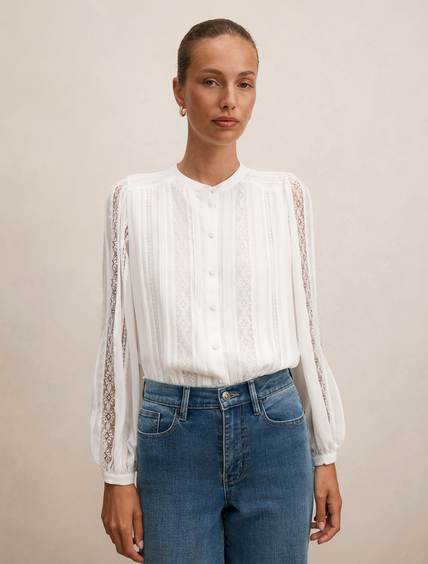 Alexis Lace Trim Blouse Porcelain | Forever New