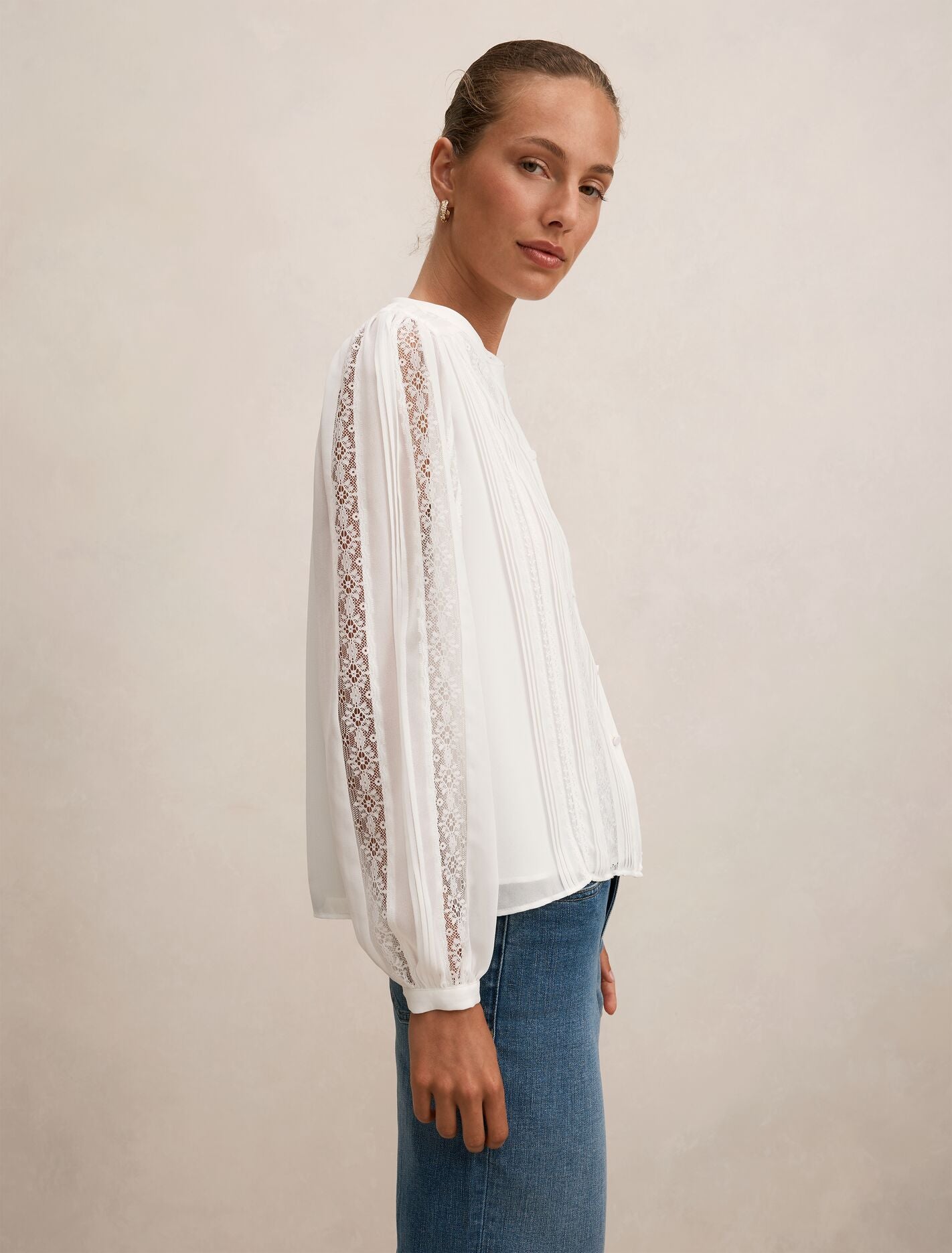 Alexis Lace Trim Blouse Porcelain | Forever New
