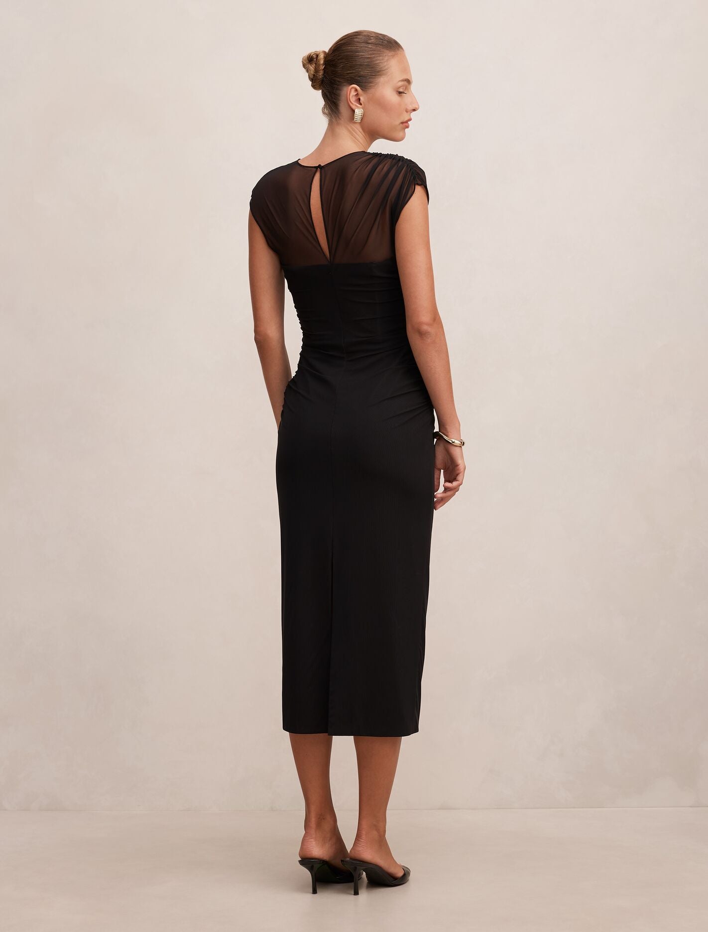 Eadie Sheer Cap Sleeve Midi Dress Forever New