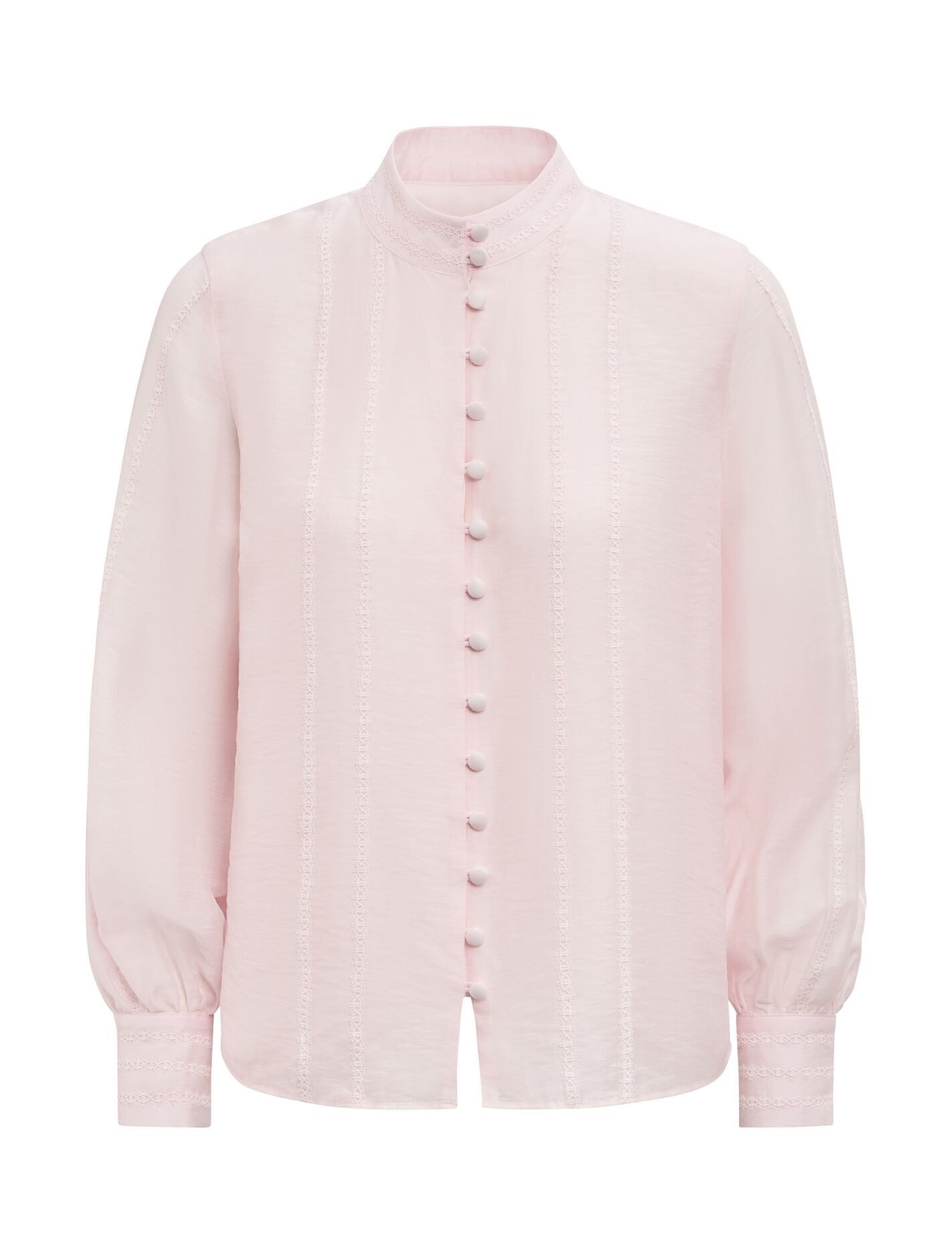 Astra Lace Trim Blouse Barley Pink | Forever New
