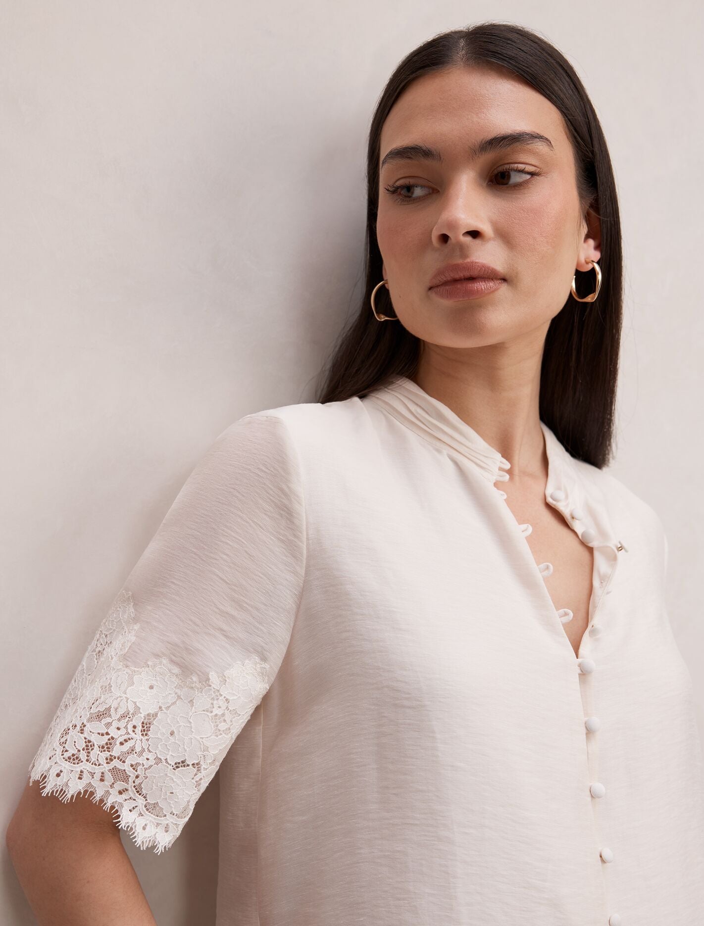 Ana Lace Detail Blouse Forever New
