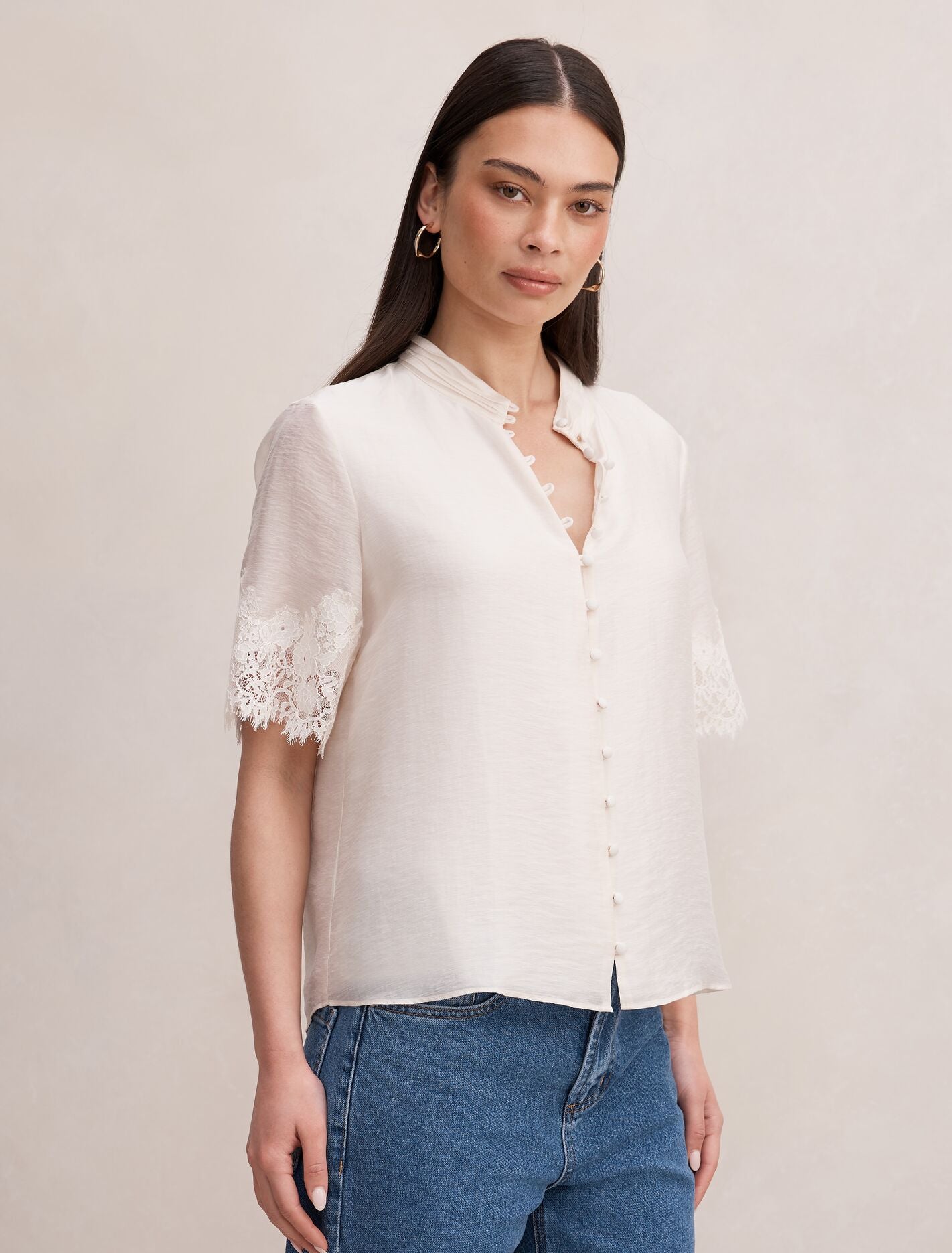Ana Lace Detail Blouse Forever New