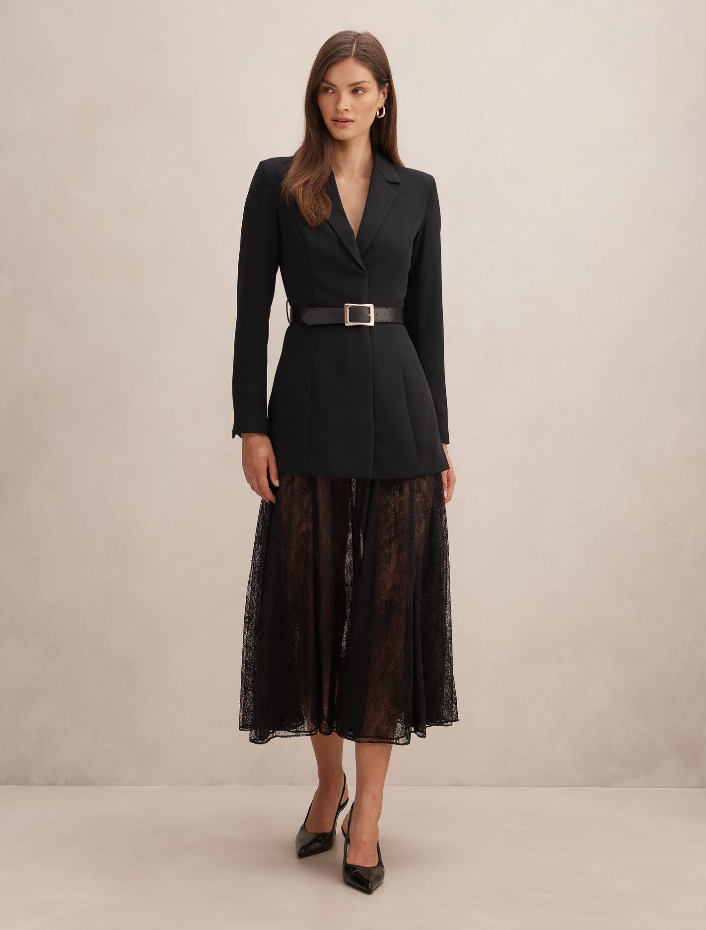 Fallon Blazer 2 In 1 Lace Dress Black Forever New