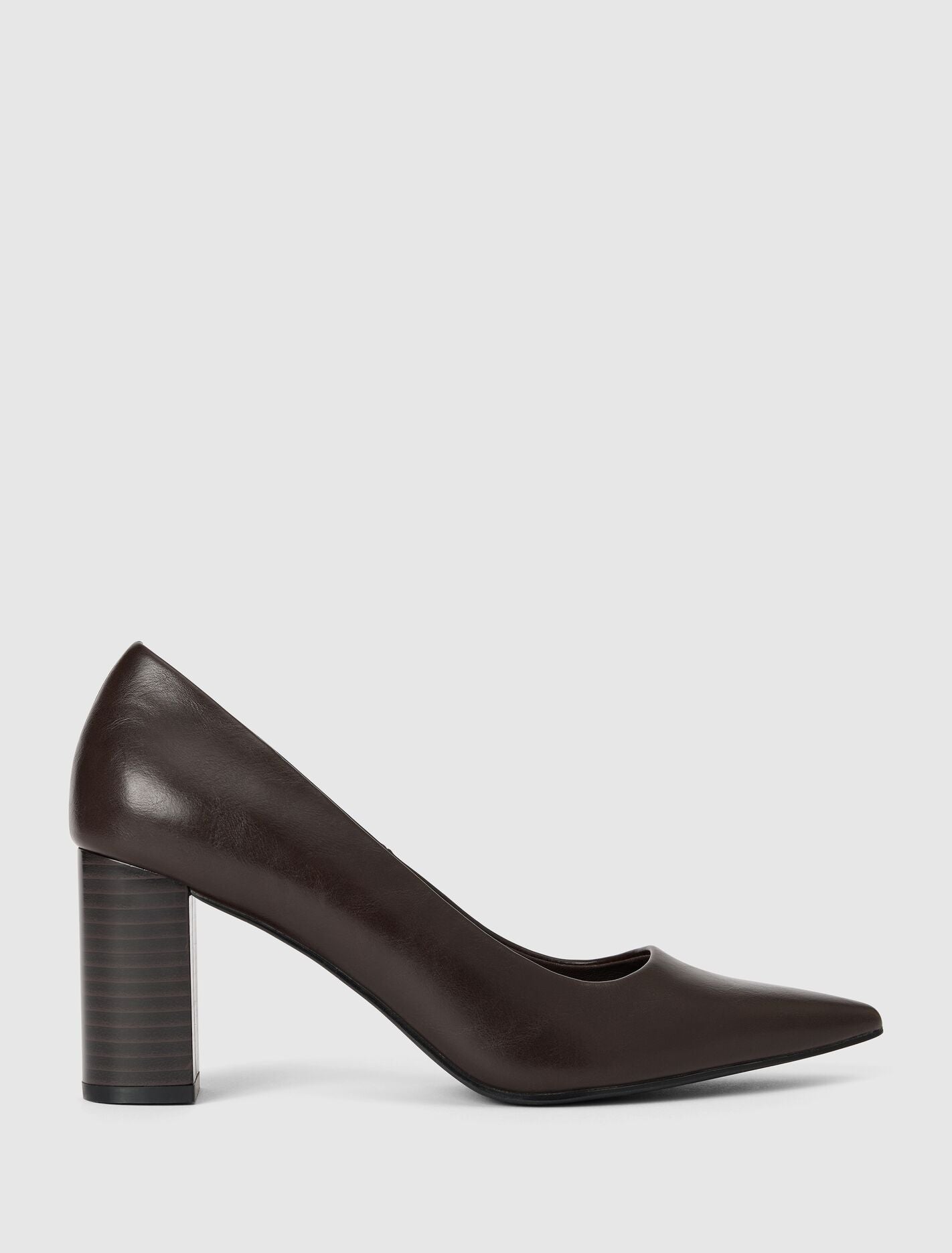 Cameron 2 Block Heel Court Shoe Chocolate Brown Forever New