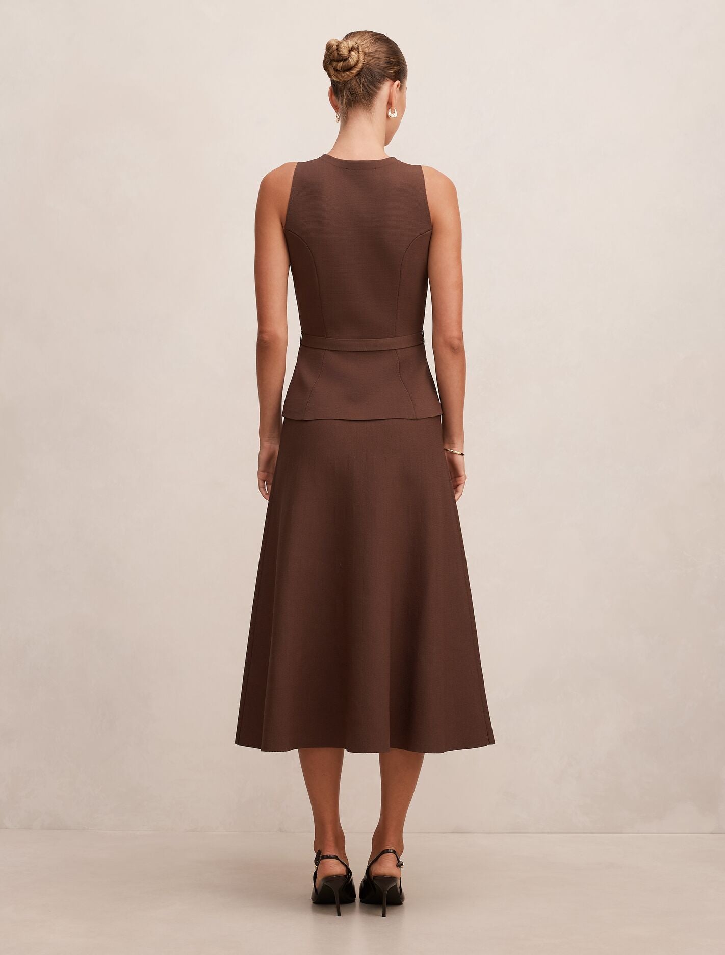 Amelia A-Line Midi Dress Chocolate | Forever New