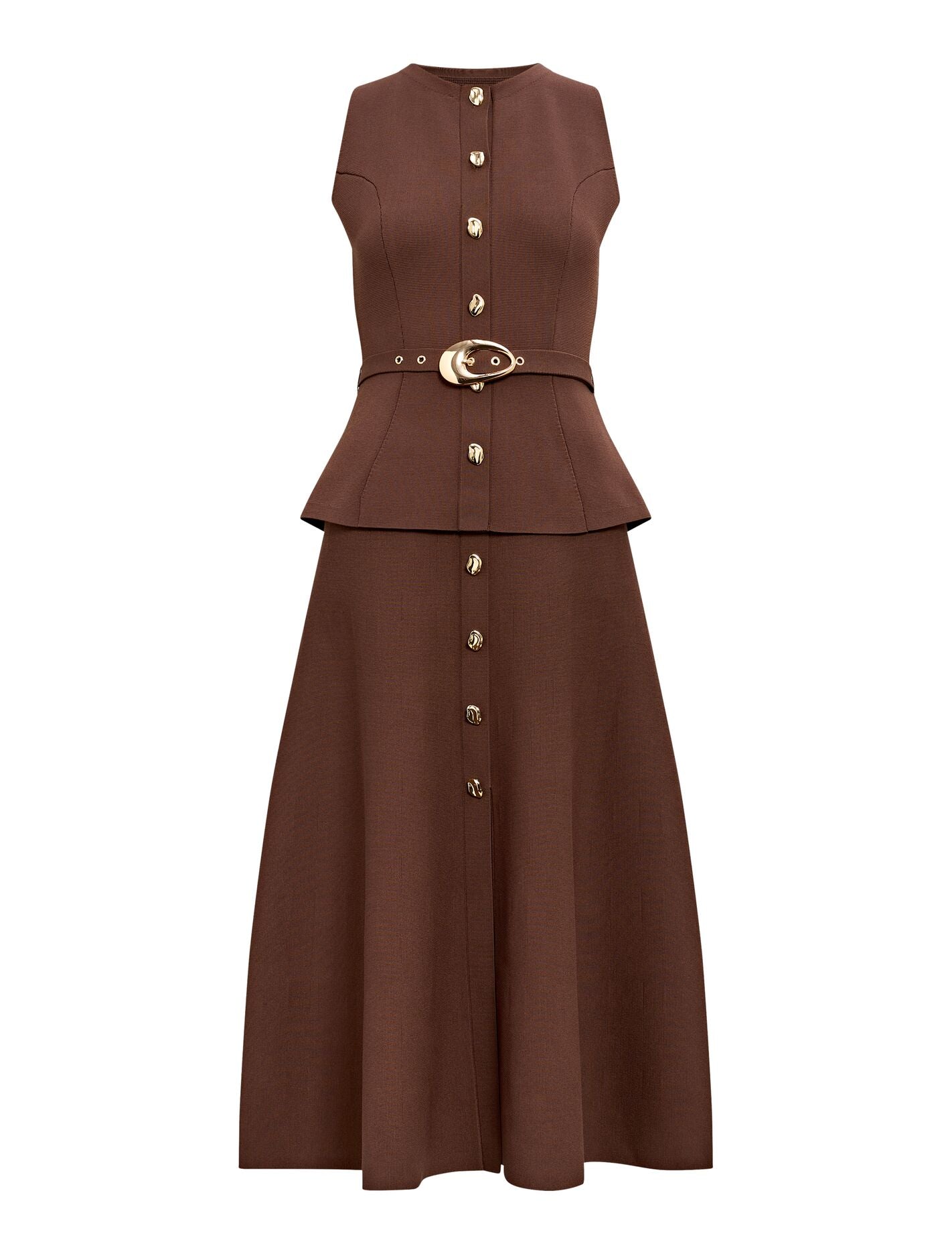 Amelia A-Line Midi Dress Chocolate | Forever New