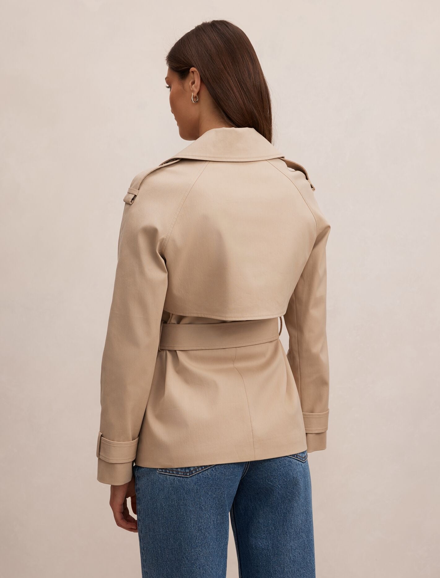Teagan Short Trench Coat Sand | Forever New