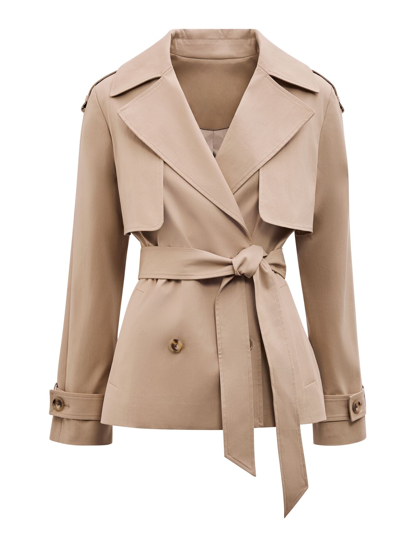 Teagan Short Trench Coat Sand | Forever New