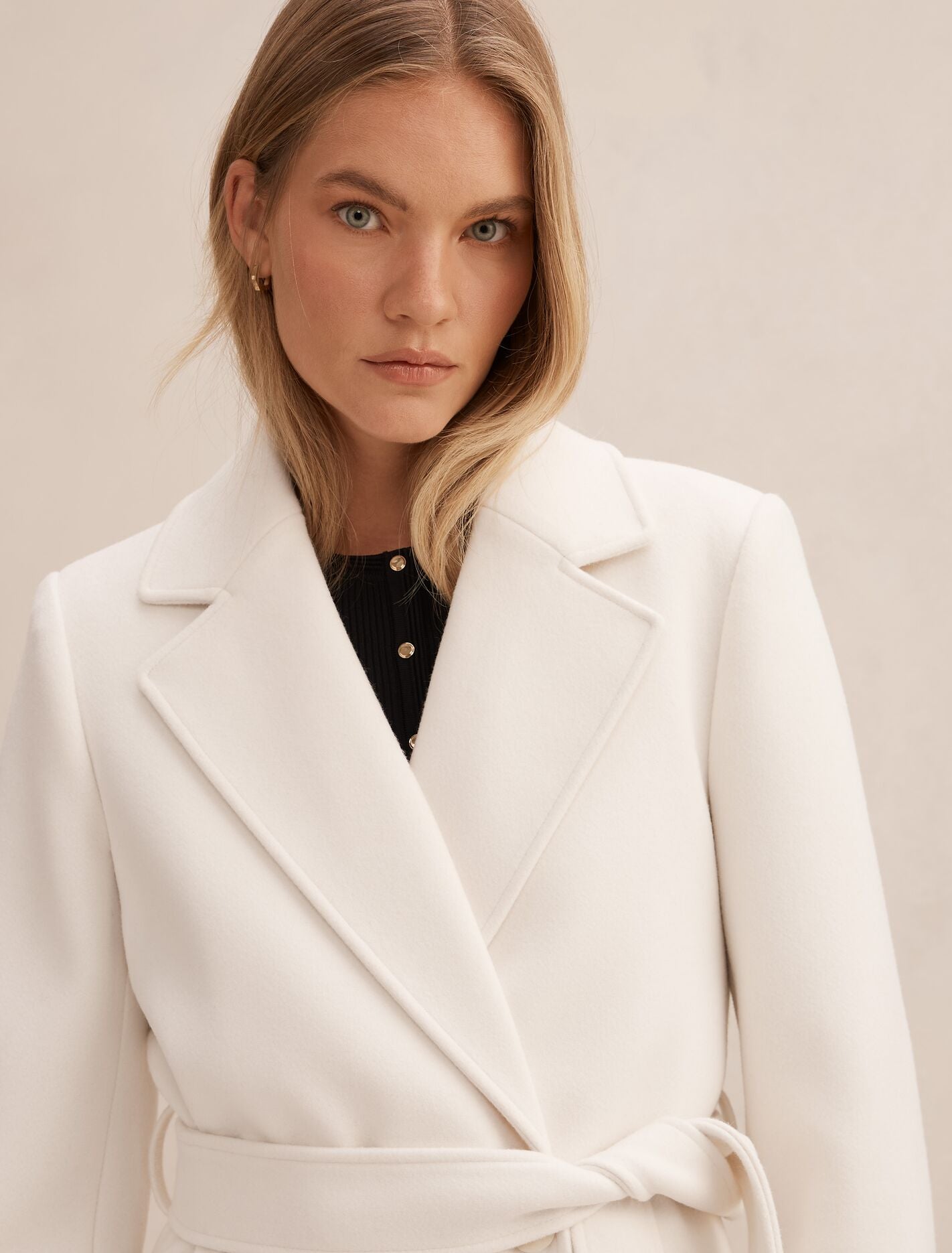 Ariella Double Breasted Coat Winter White | Forever New