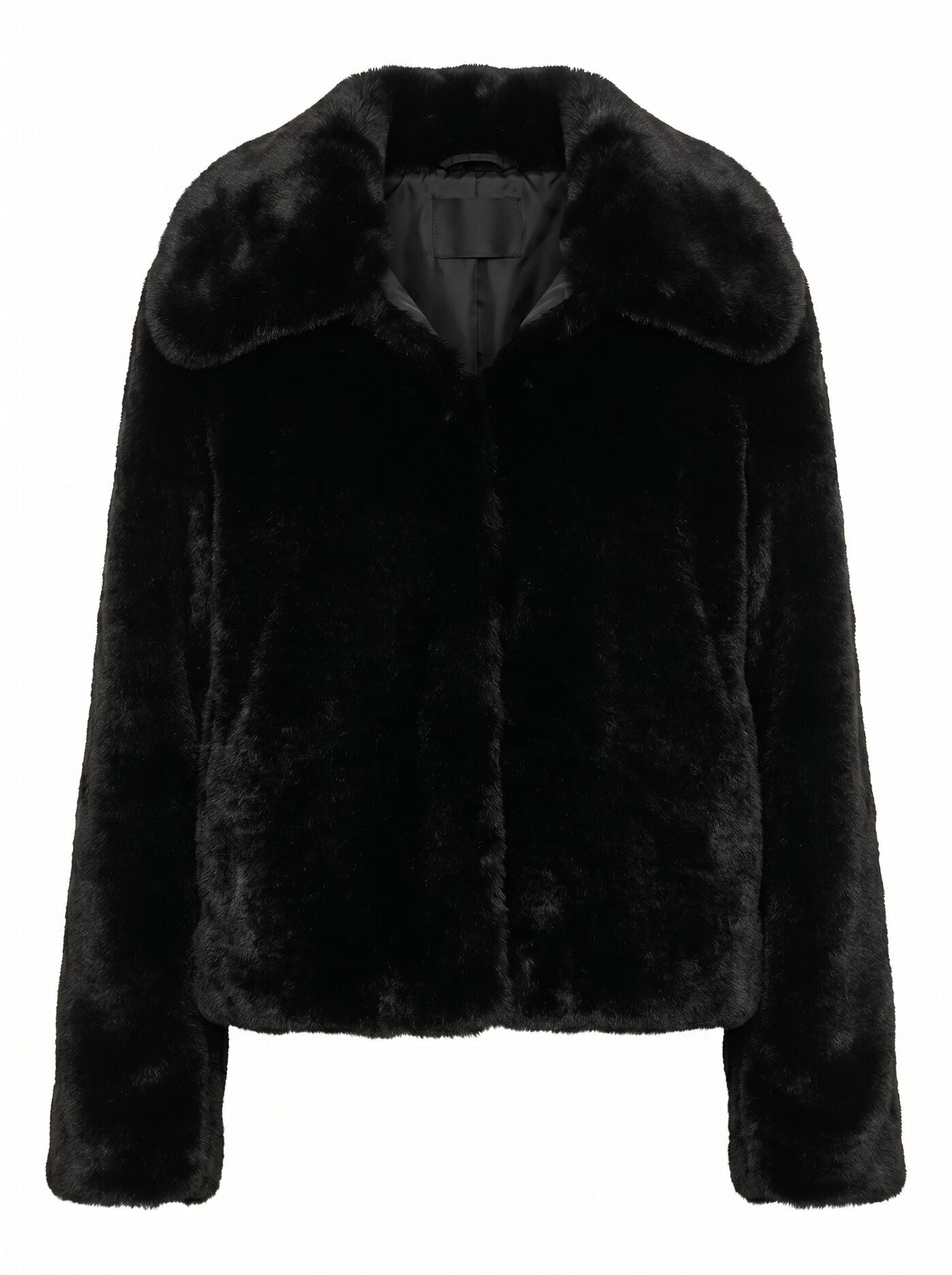 Piper Short Faux Fur Jacket Black | Forever New