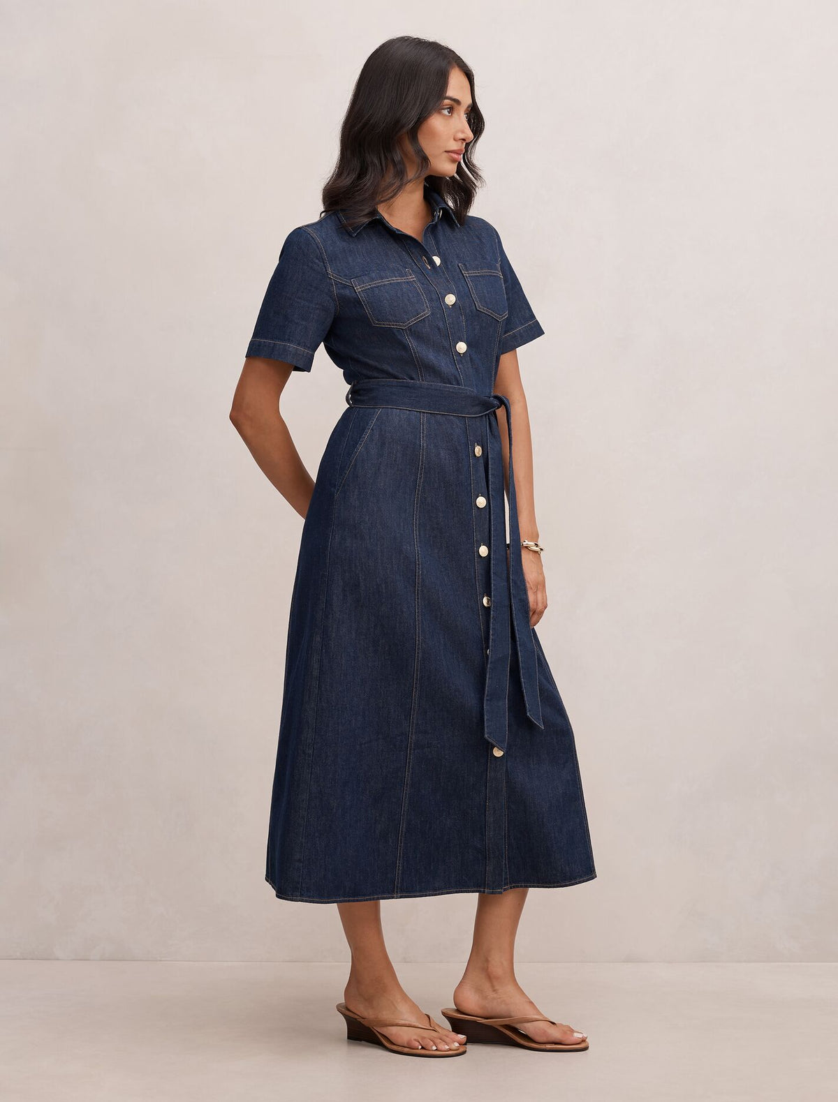 Millie Denim Midi Shirt Dress Forever New
