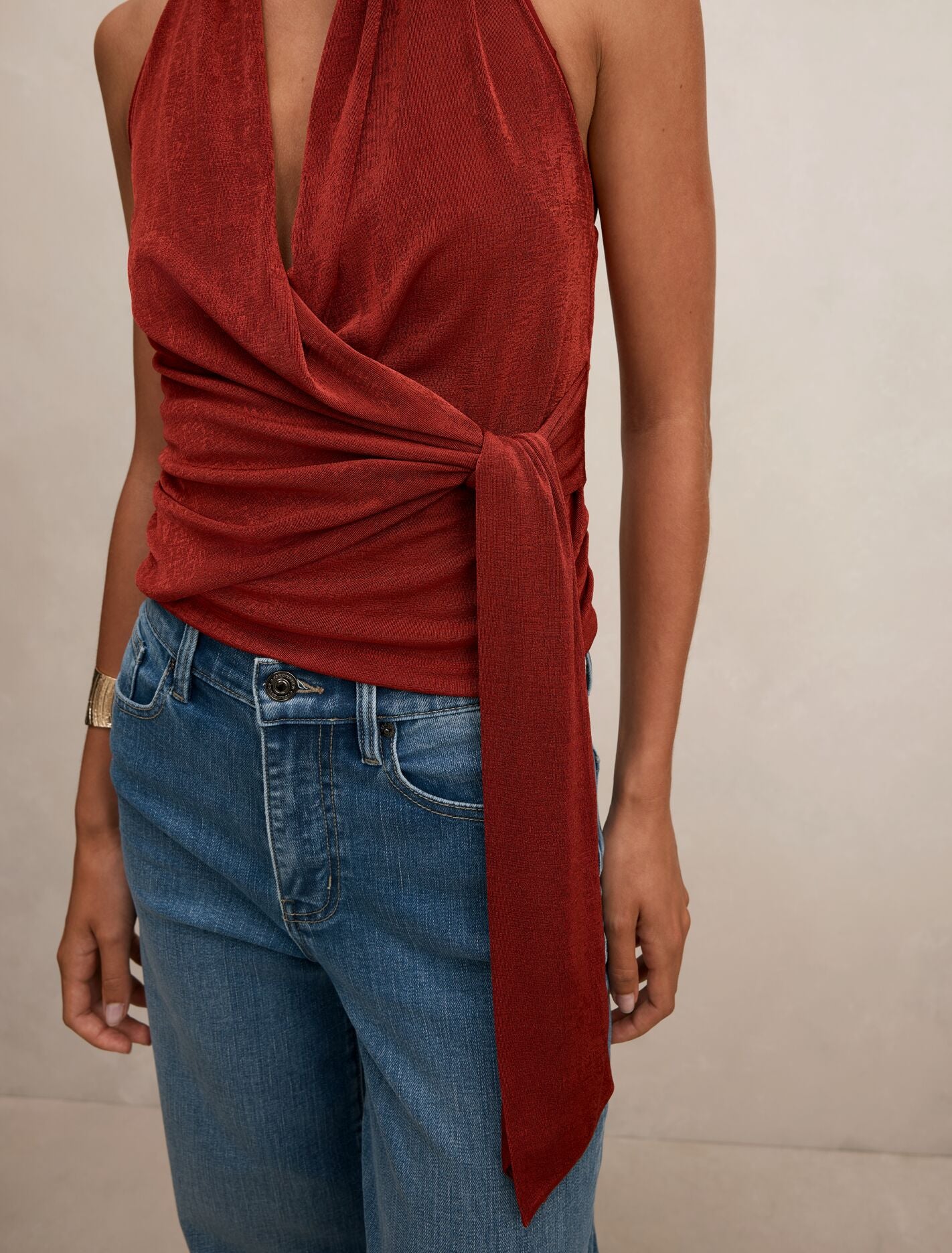 Gianna Wrap Halter Top Forever New