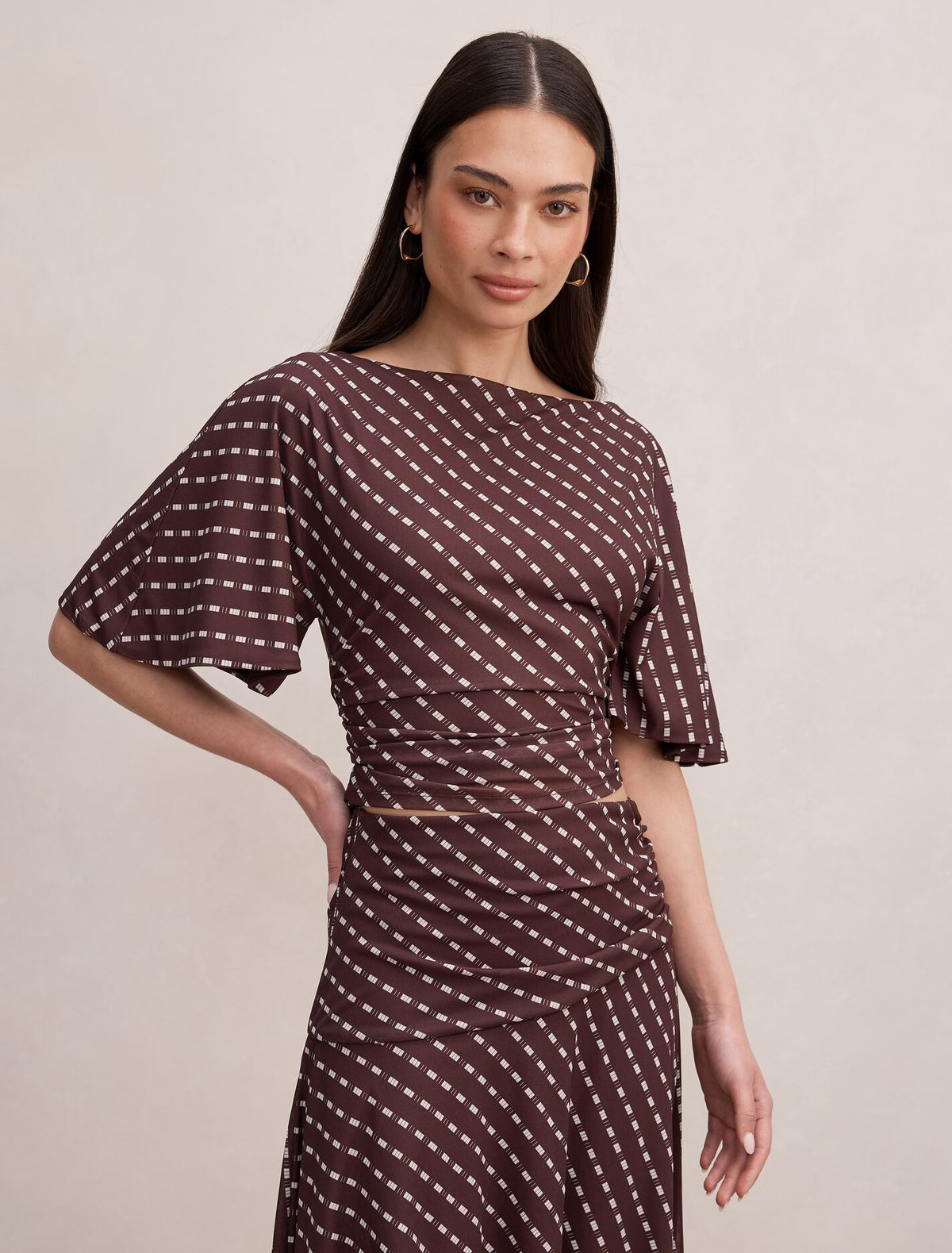 Paige Flutter Sleeve Tie Back Top Forever New