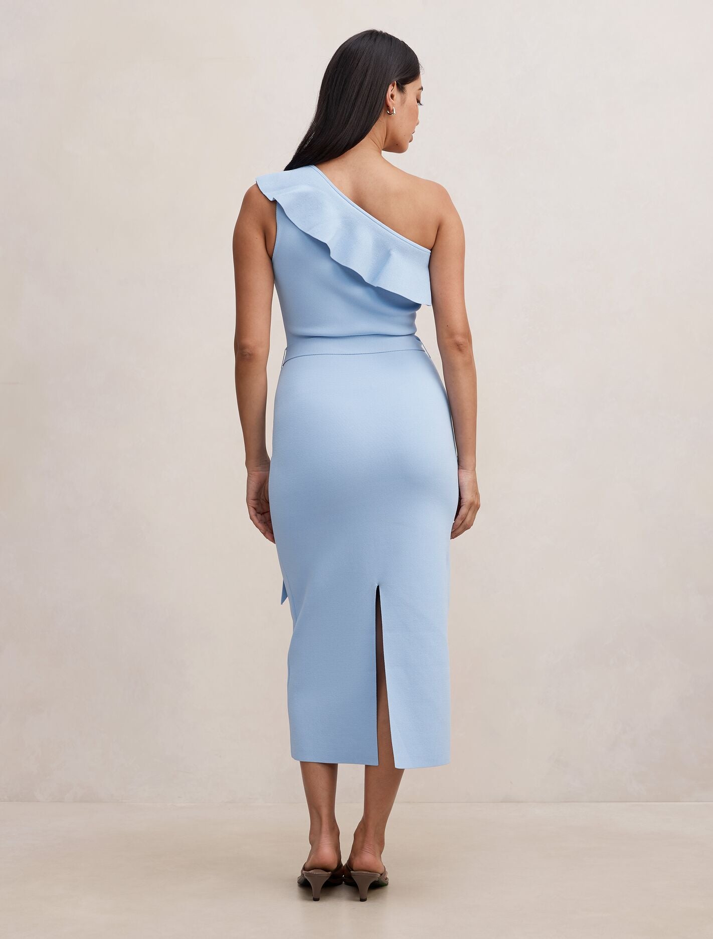 Charlize Asymmetric Frill Midi Dress Forever New