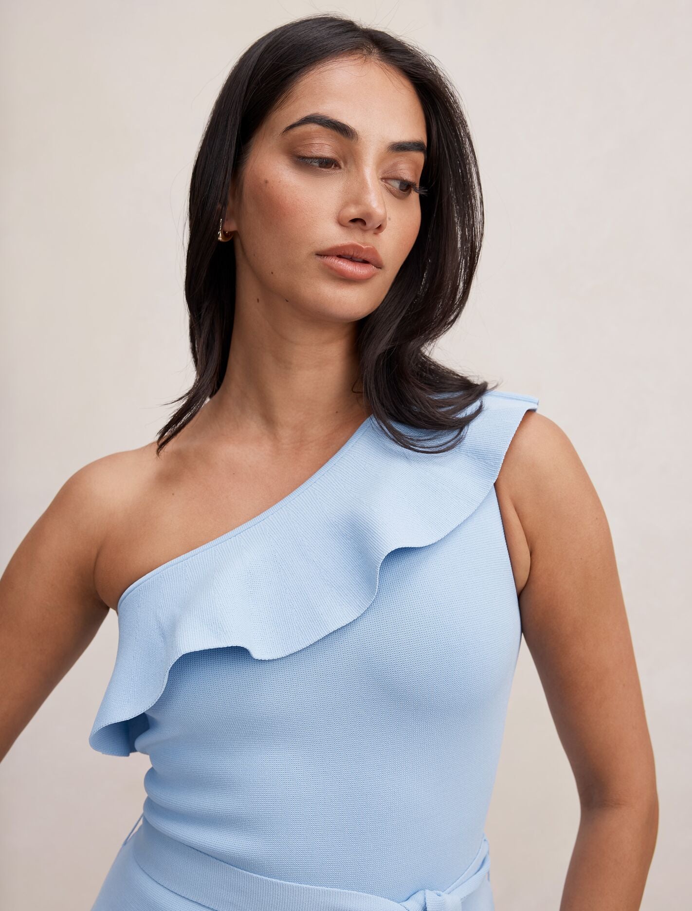 Charlize Asymmetric Frill Midi Dress Forever New