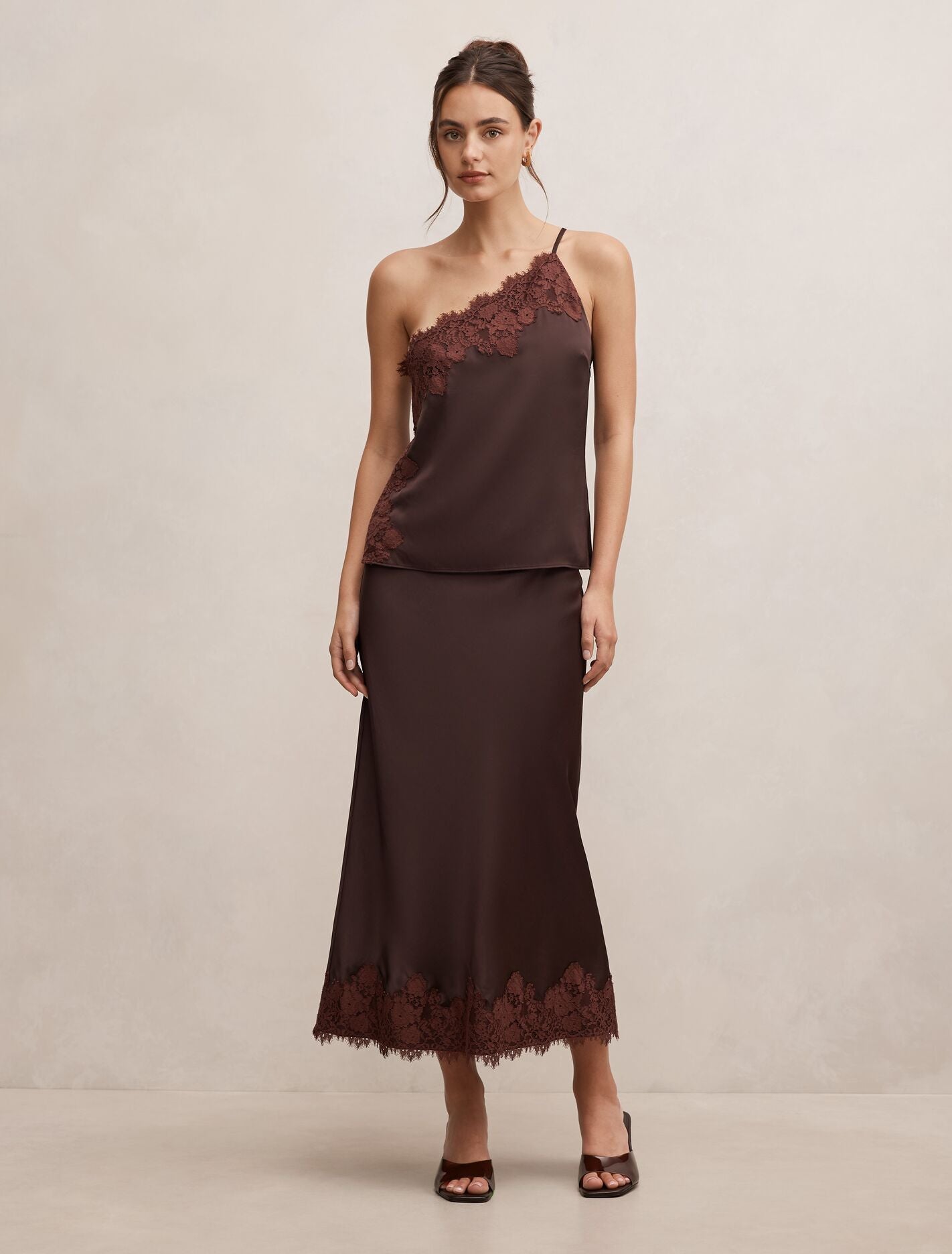 Adele Lace Trim Midi Skirt Forever New