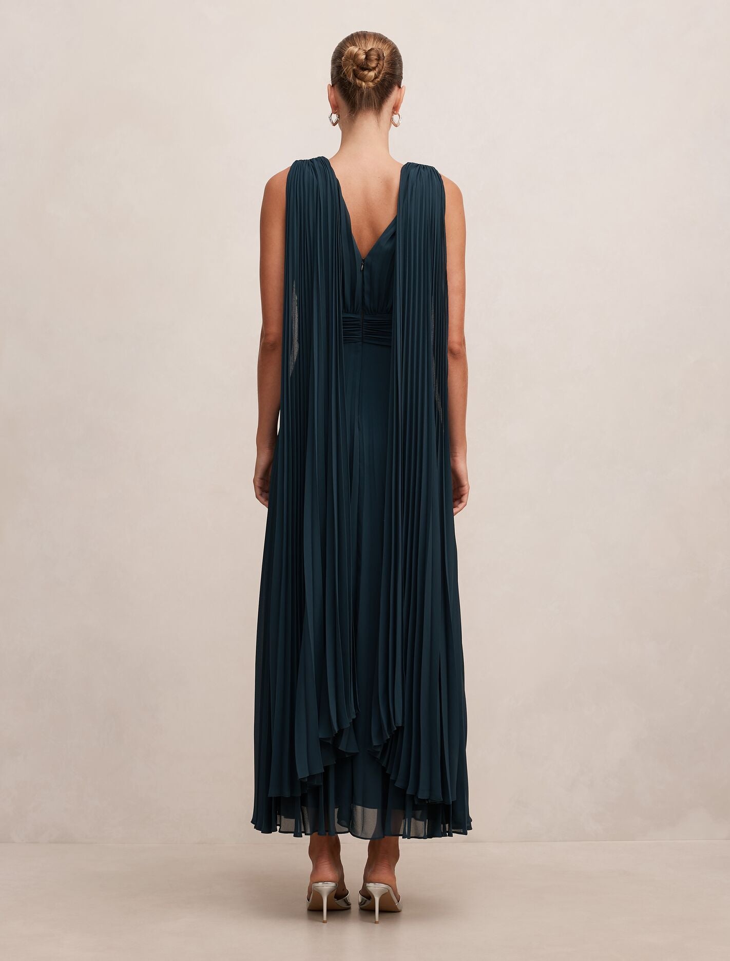 Leia Pleated Cape Maxi Dress Forever New