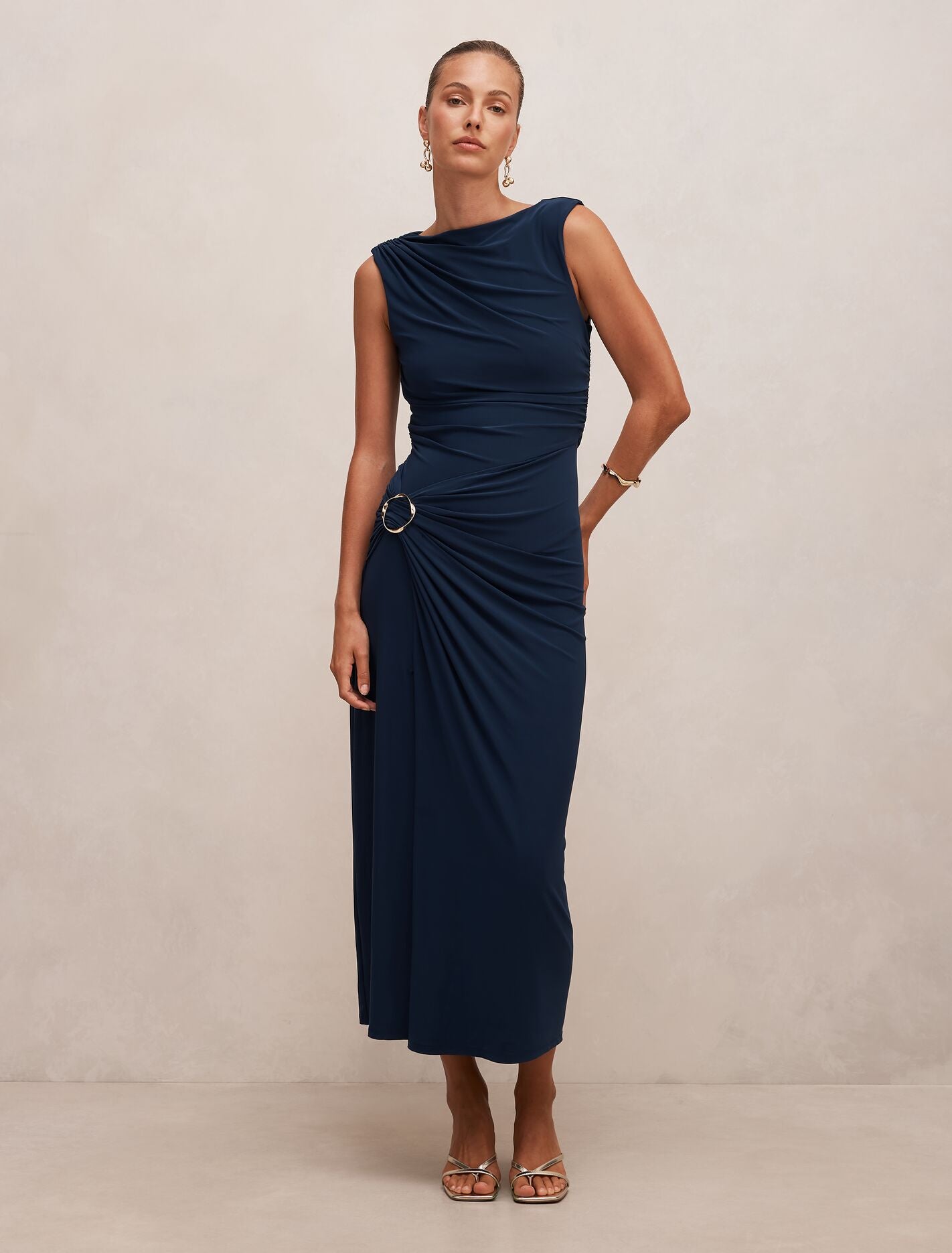 Kinsley Sleeveless Jersey Midi Dress