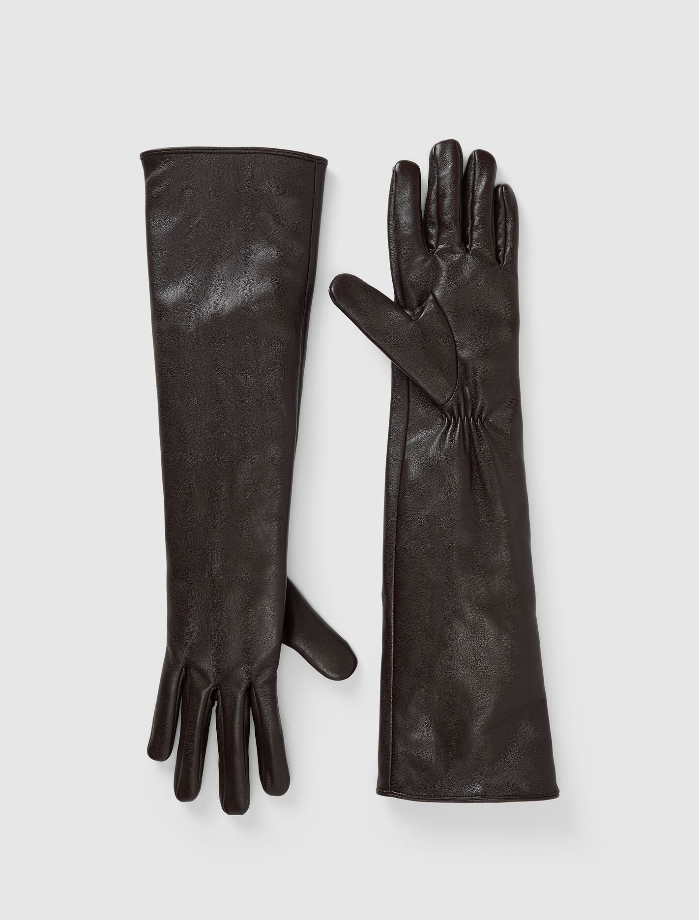 Madison Mid Length Pu Gloves Chocolate Forever New