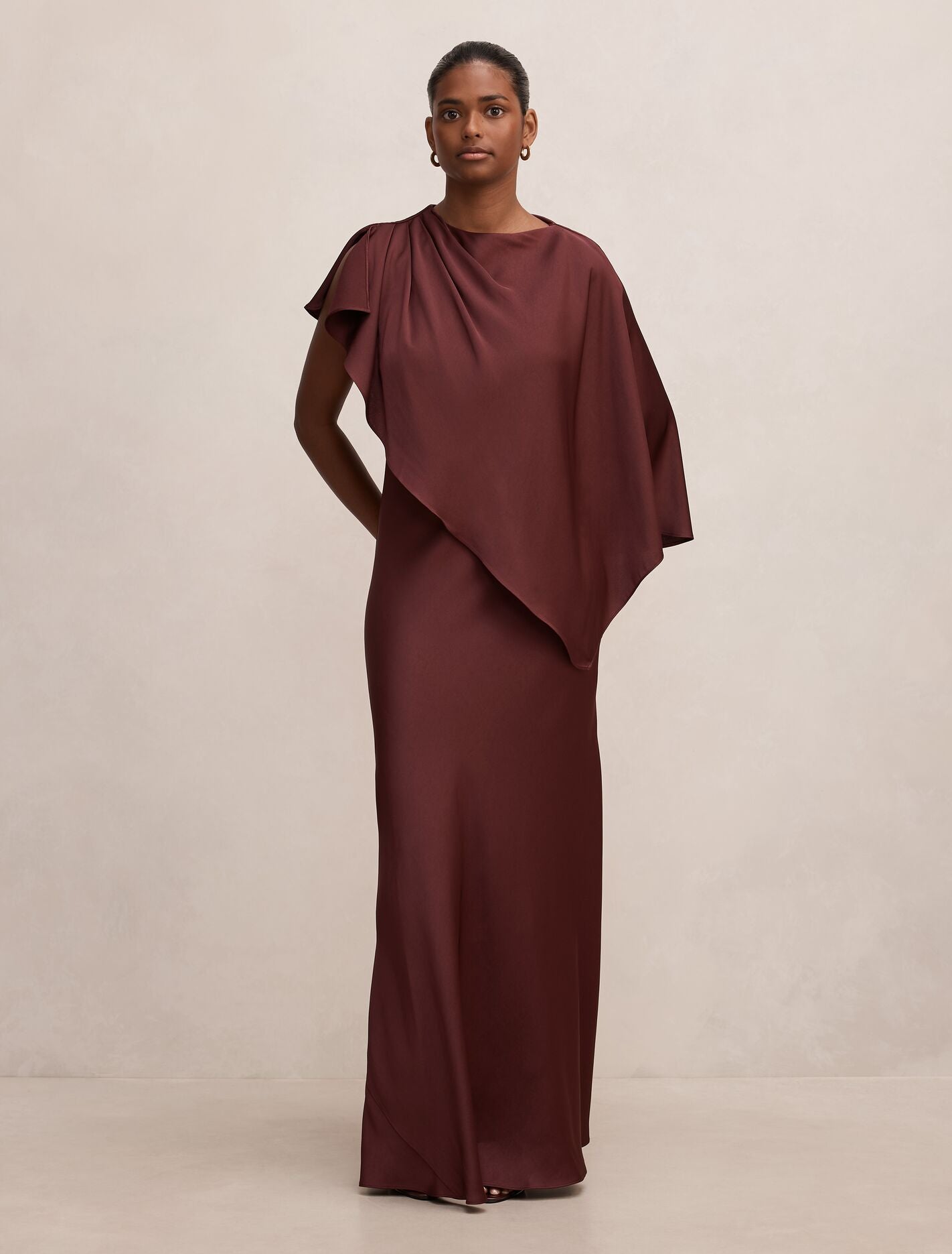 Zinnia Petite Cape Maxi Dress Dark Plum Forever New