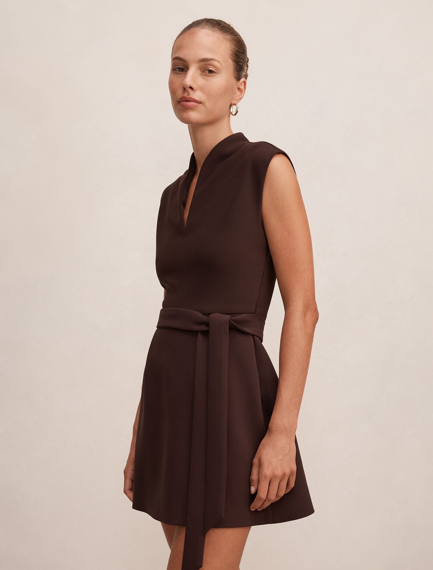 Rory Structured Tie Mini Dress Forever New
