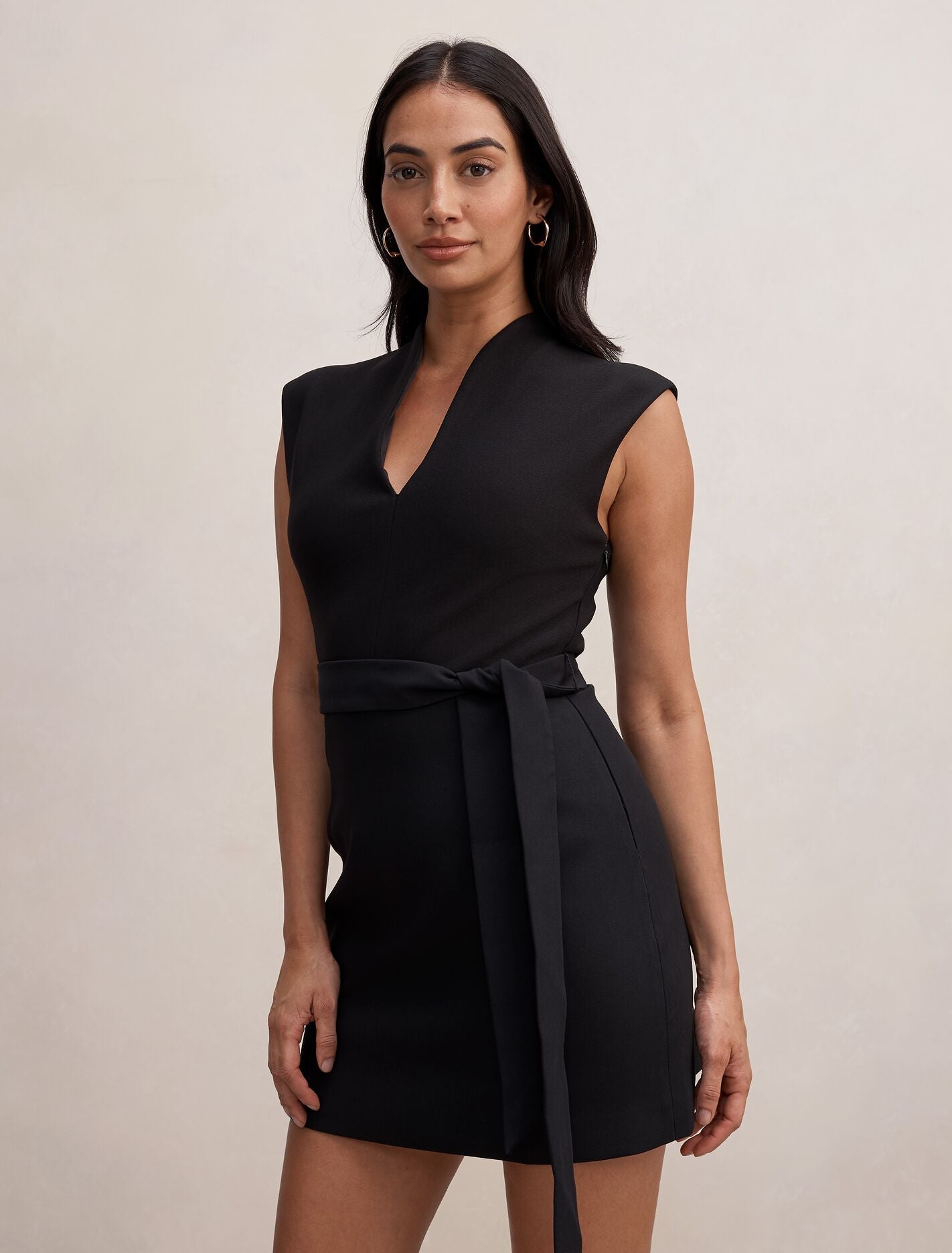 Rory Structured Tie Mini Dress Forever New