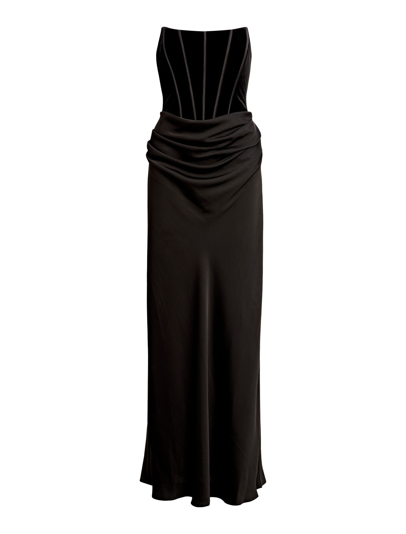 Isra Velvet Corset Maxi Dress Black | Forever New