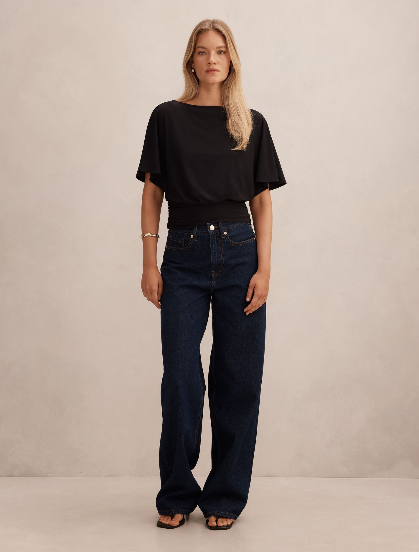 Piper Cinched Flutter Sleeve Top Forever New