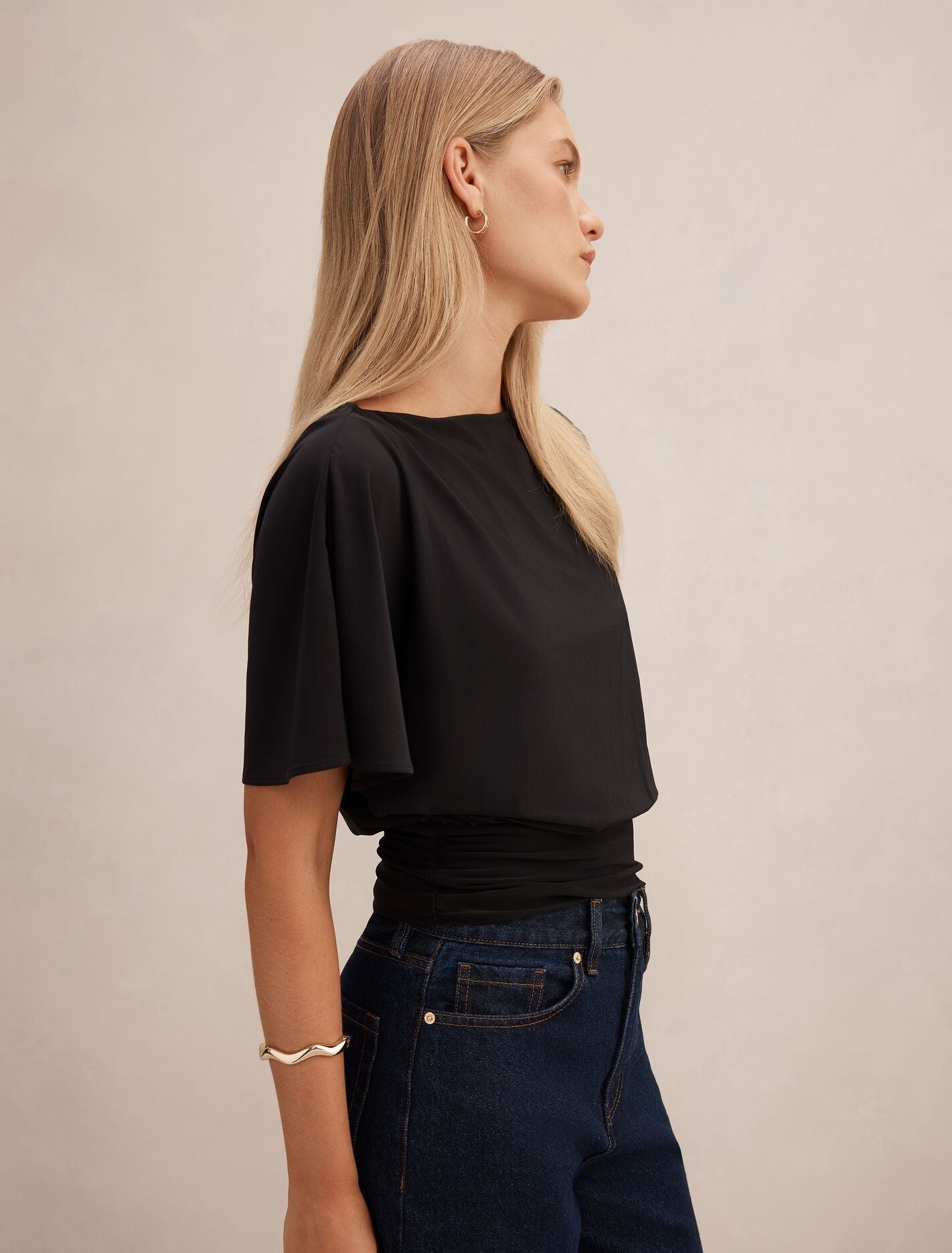 Piper Cinched Flutter Sleeve Top Forever New