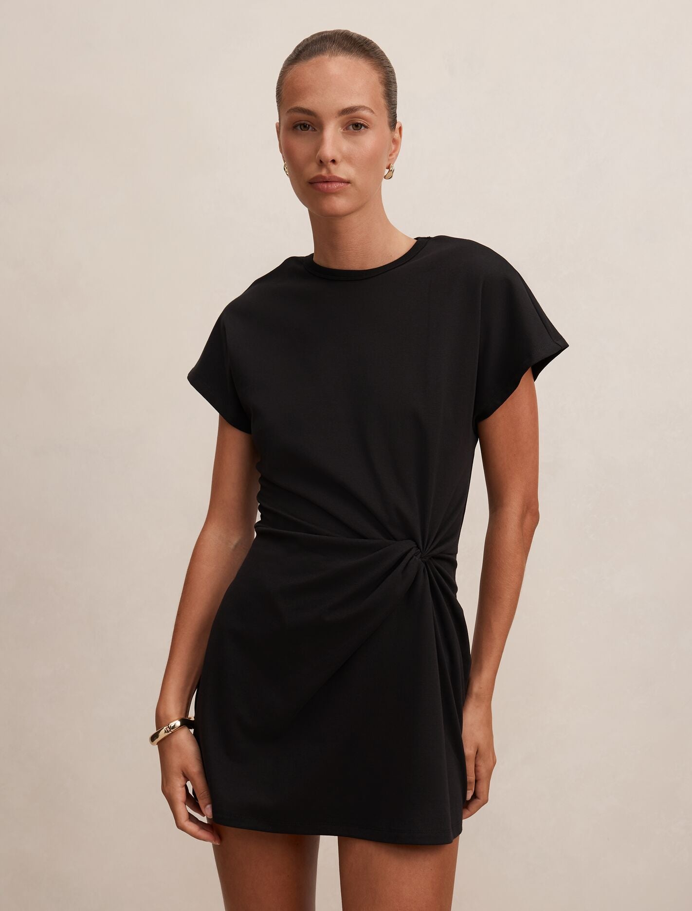 Rose T-Shirt Twist Mini Dress Black | Forever New