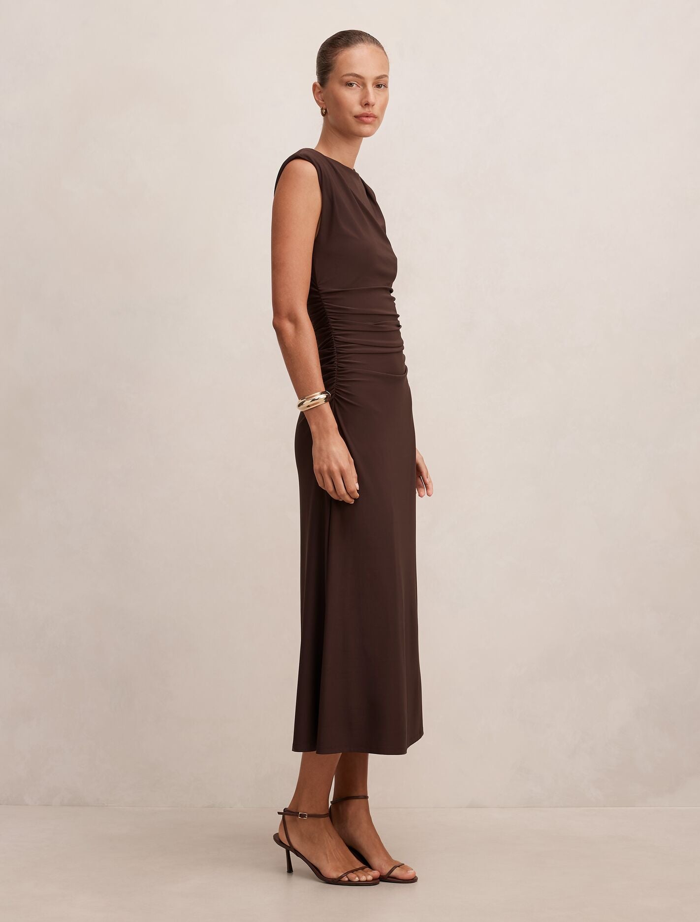 Alisa Ruched Jersey Midi Dress Forever New