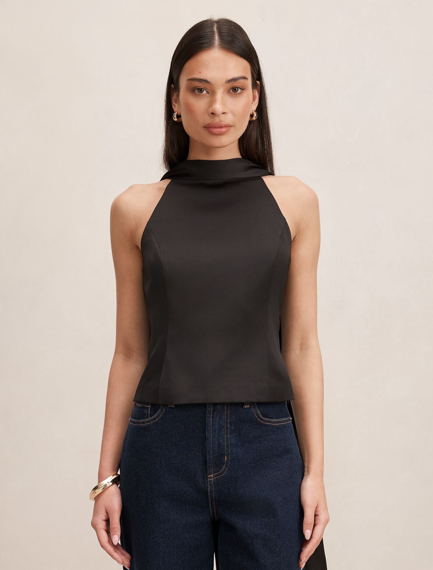 Millie High Neck Cape Top