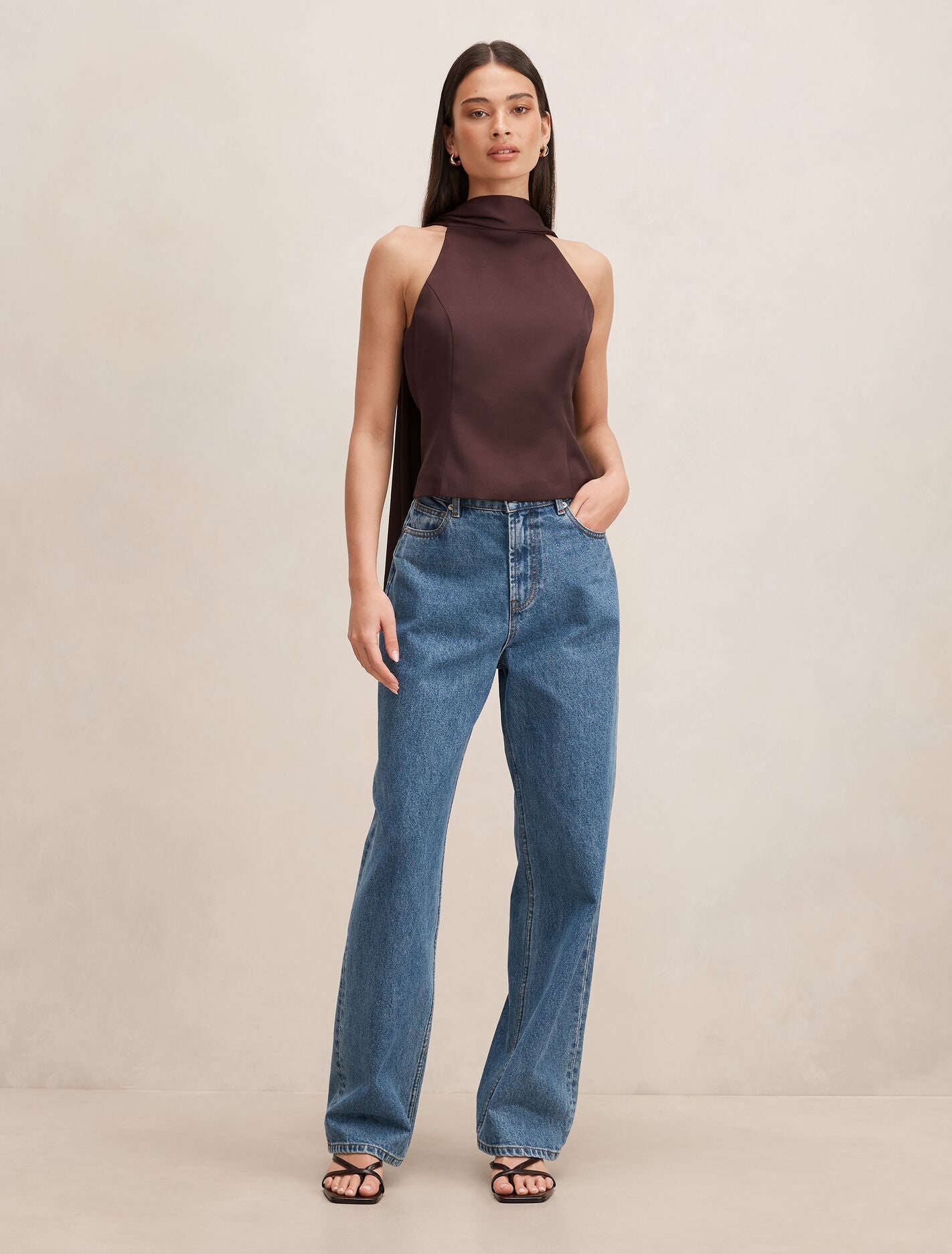 Millie High Neck Cape Top Forever New