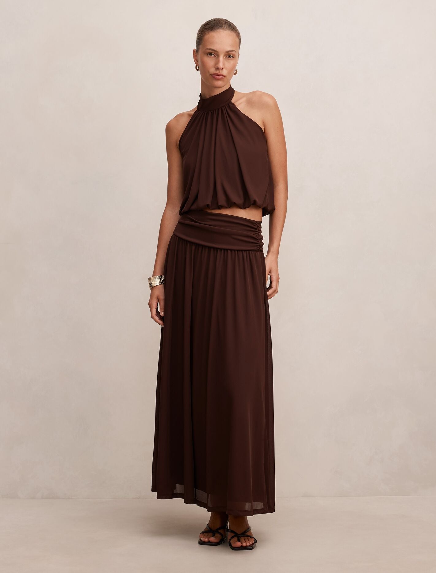 Layne Bubble Waist Halter Top Forever New