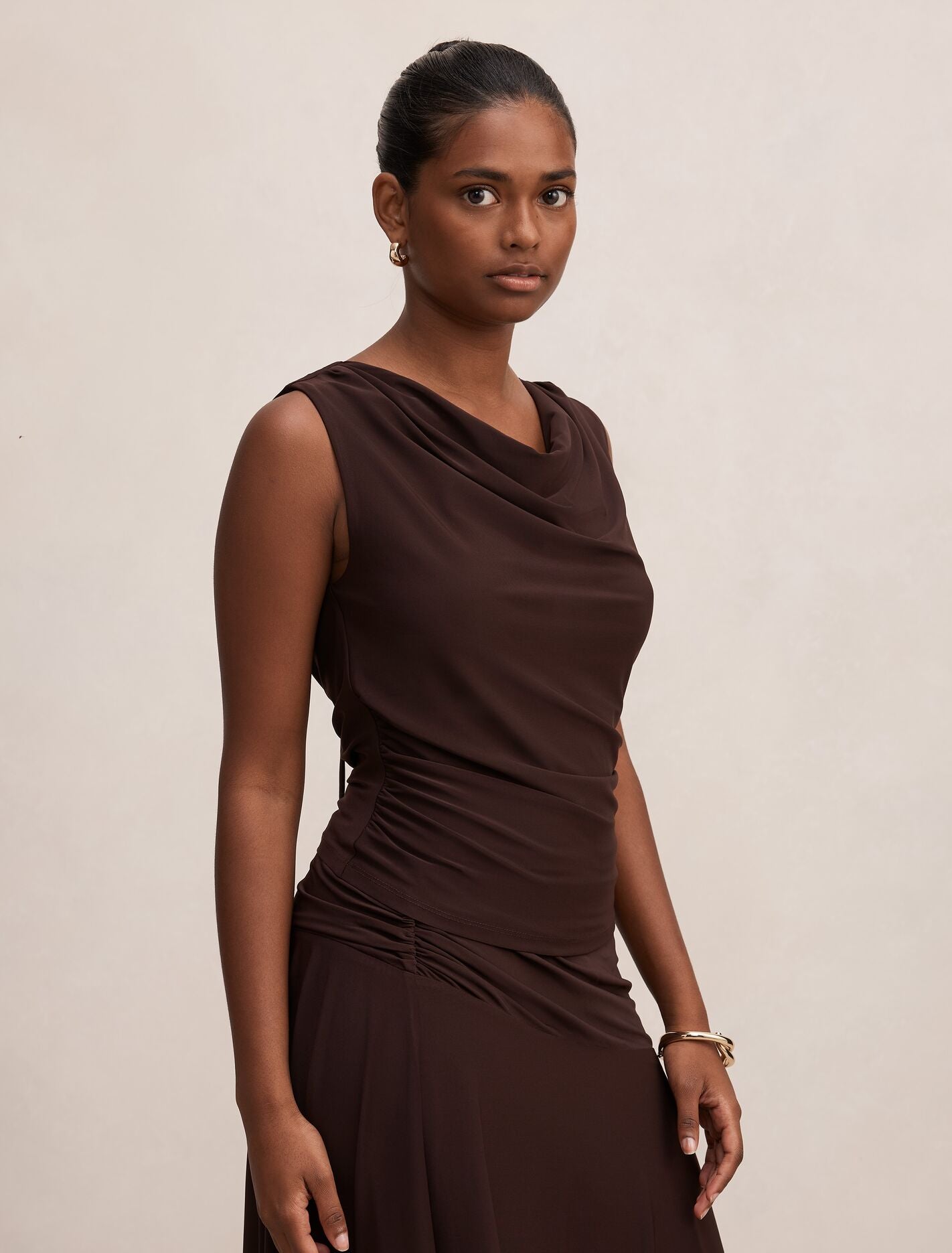 Ada Petite Drape Cowl Back Top Forever New