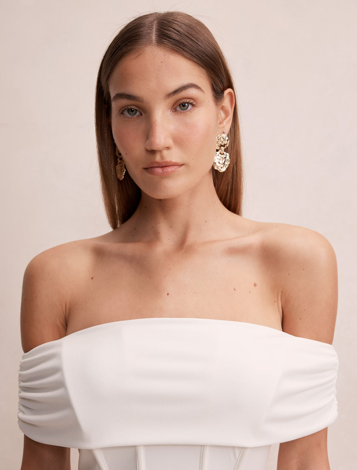 Ania Ruched Bardot Maxi Dress