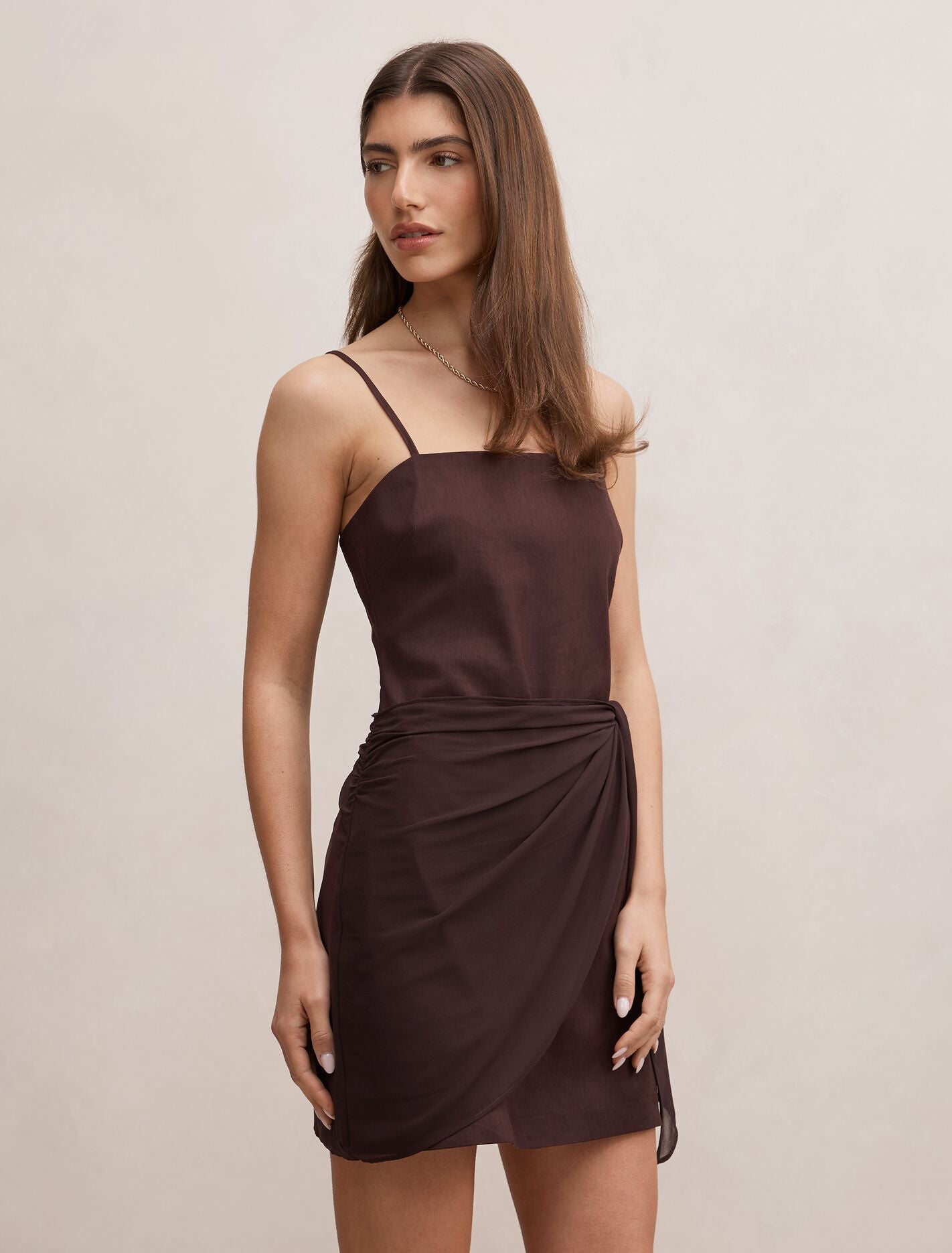 Sienna Linen Sarong Mini Dress Forever New